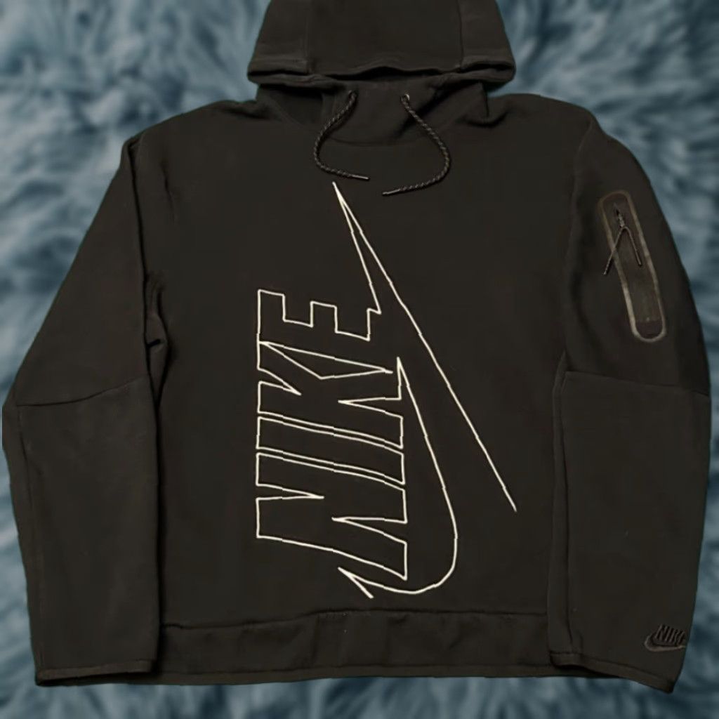 Nike Nike Tech Fleece Swoosh Graphic Logo Pullover Hoodie Black Mens Size XL Size US XL / EU 56 / 4 - 1 Thumbnail