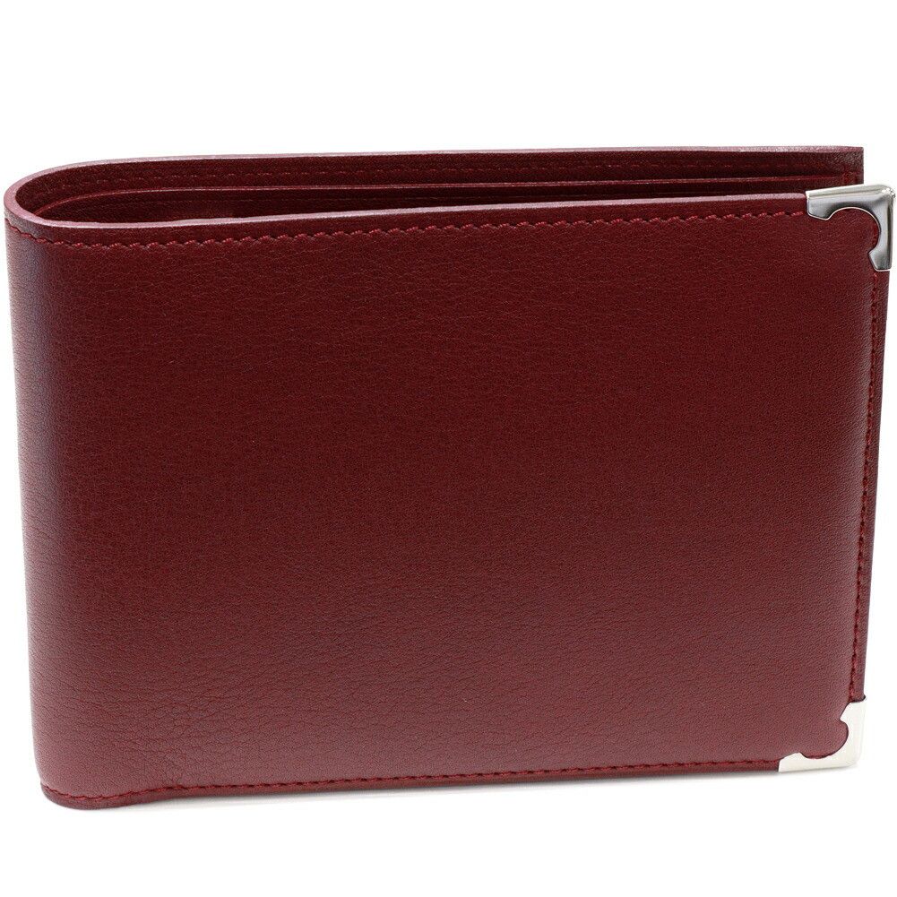 Authentic Cartier newest Bordeaux Leather bifold Wallet