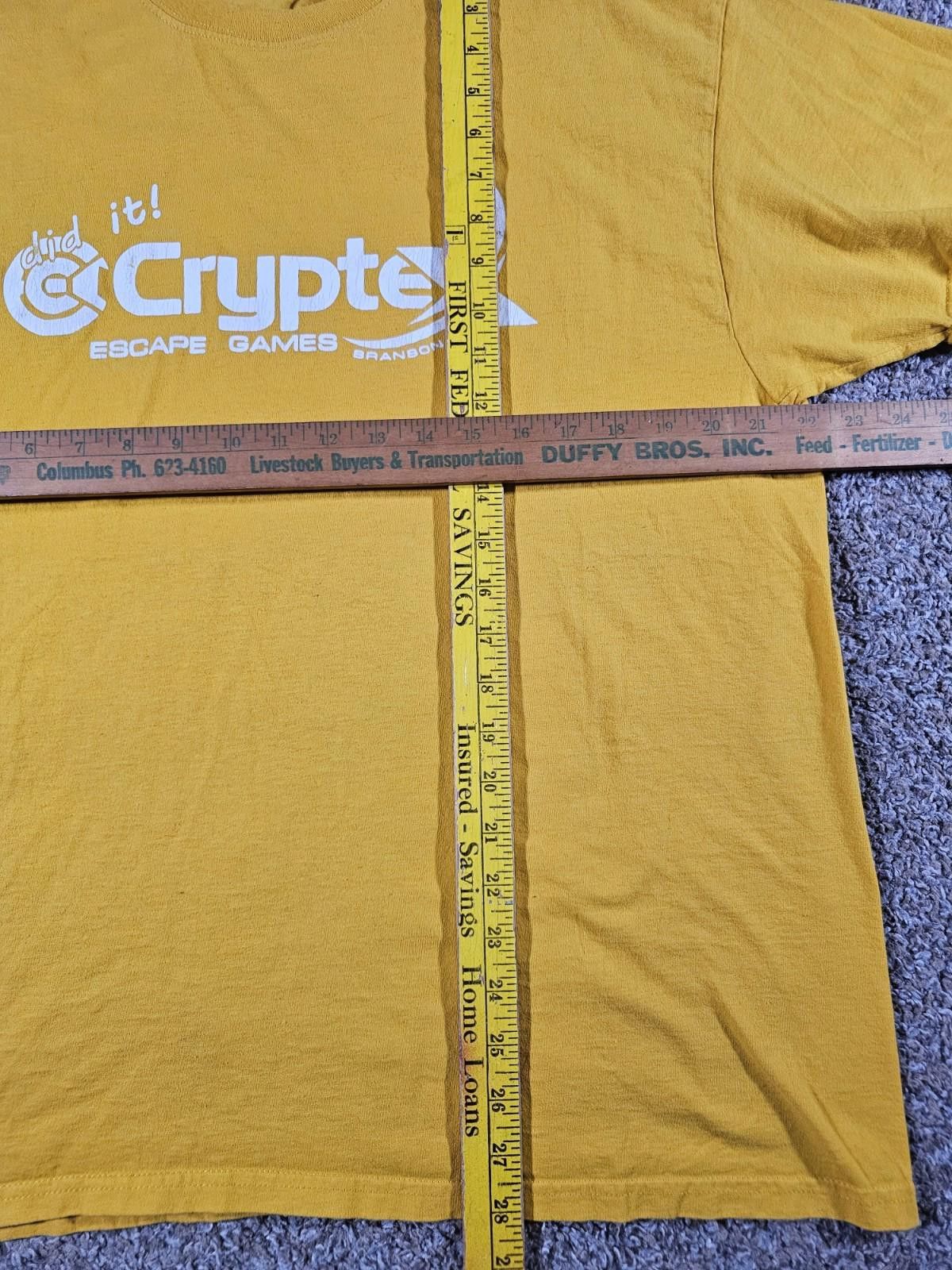The Unbranded Brand Cryptex Escape Games Branson MO Yellow Tshirt XL Size US XL / EU 56 / 4 - 4 Thumbnail