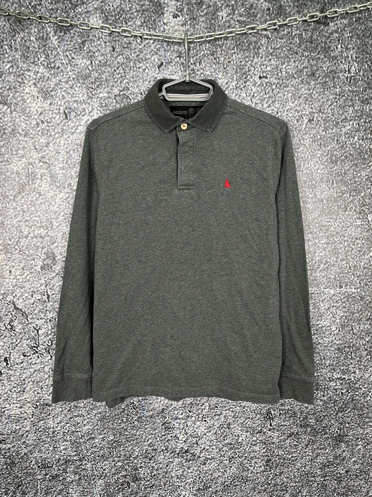 Musto Men’s Musto Long Sleeve Polo Shirt Rugby Style Gray Size M Size US M / EU 48-50 / 2 - 1 Thumbnail