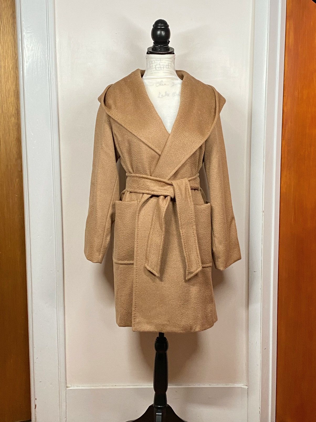 Max Mara Max Mara Rialto Camel Hair Belted Short Hooded Coat size 14 Size XL / US 12-14 / IT 48-50 - 5 Thumbnail