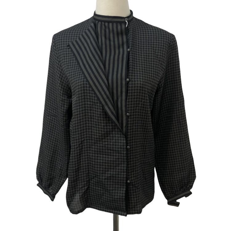 Dior Christian Dior Houndstooth Stripe Blouse Size S Size S / US 4 / IT 40 - 1 Thumbnail