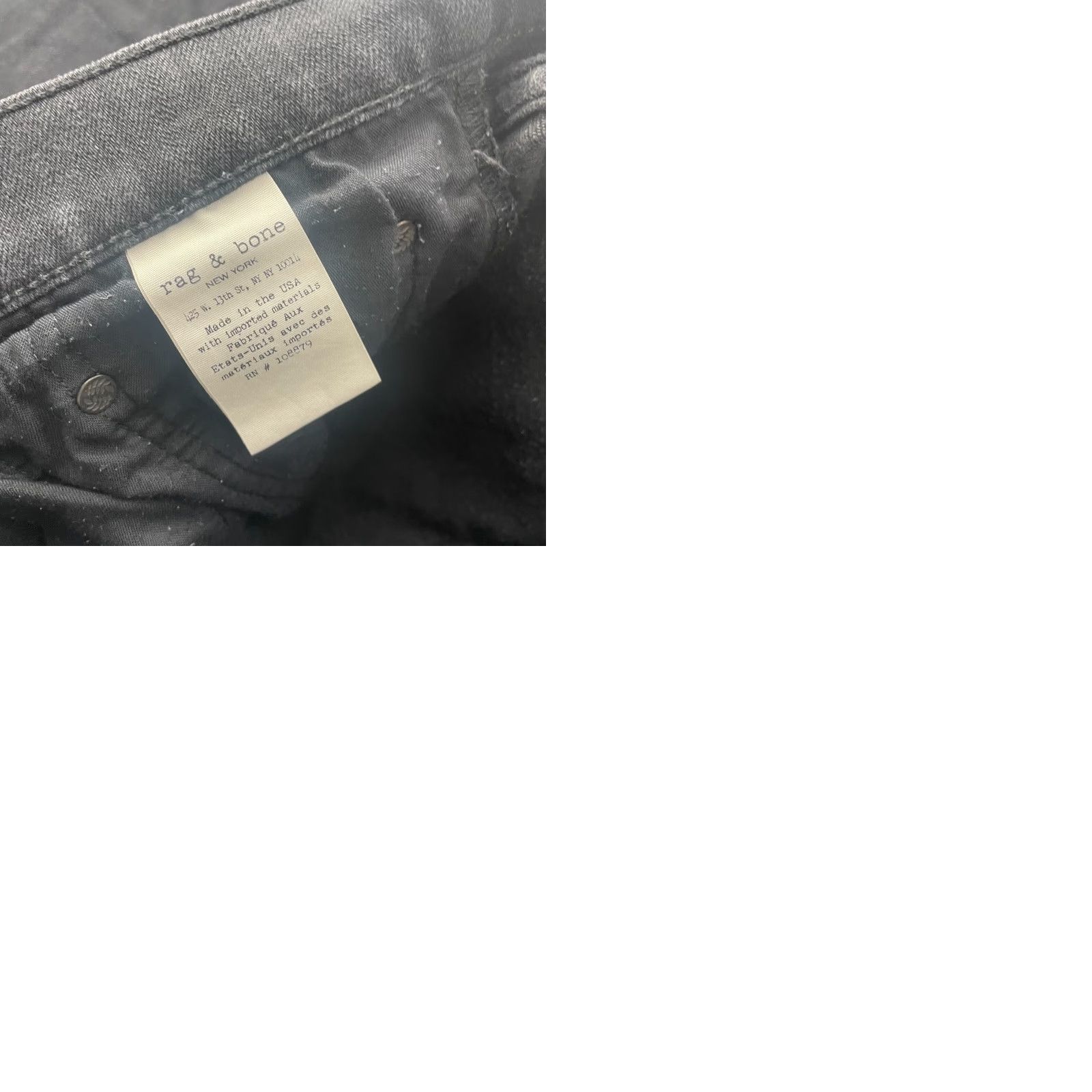 Rag & Bone Rag & Bone Jeans Men 36x33 Black Fit 1 Skinny Leg Button Fly Designer Denim USA Slim Rise Mid 36 in Inseam 33 in 5-Pocket Mens Denim Shirt? Size US 36 / EU 52 - 10 Thumbnail