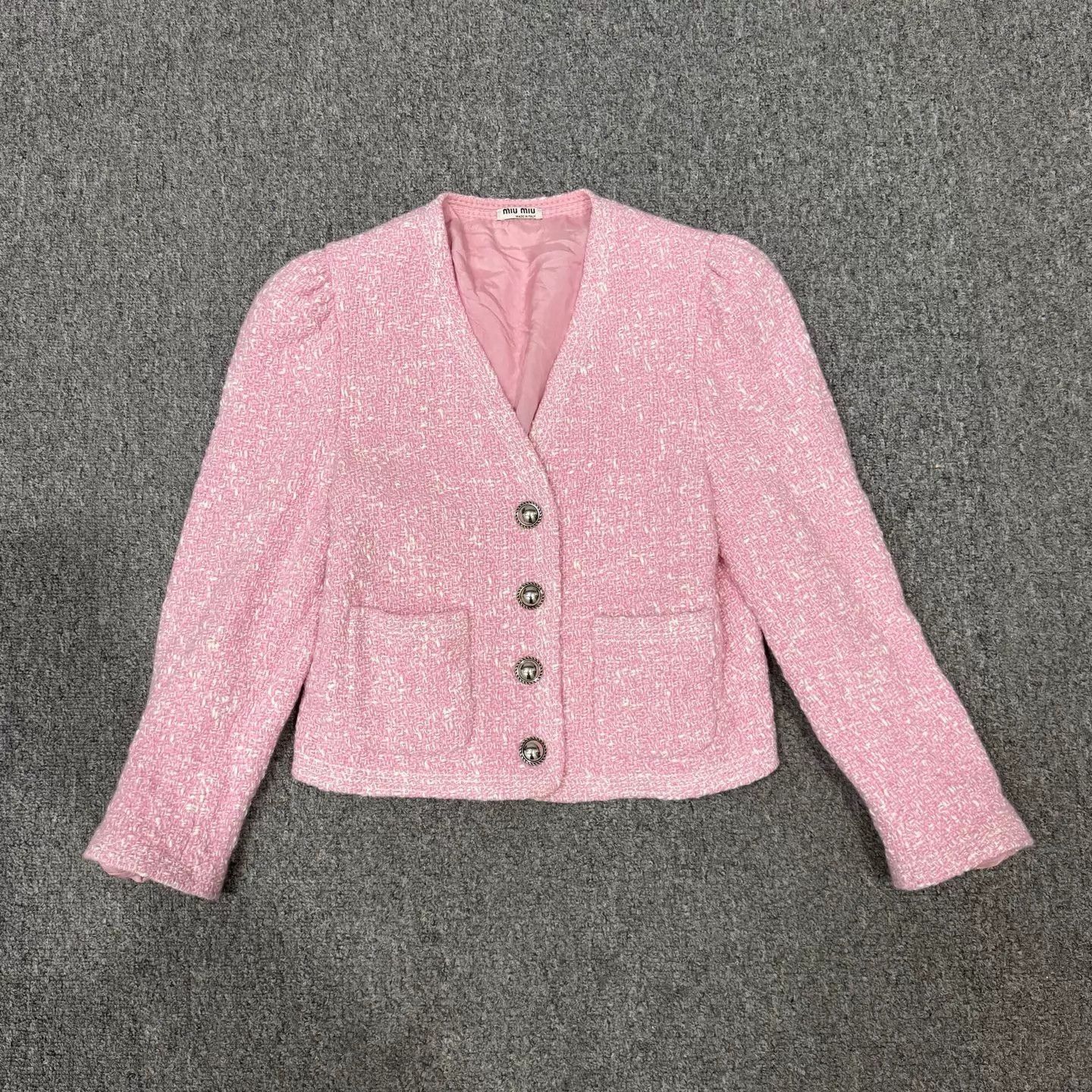 Miu Miu MIU MIU Pink Woven Coco-Style Blazer 38 Size XS / US 0-2 / IT 36-38 - 1 Thumbnail