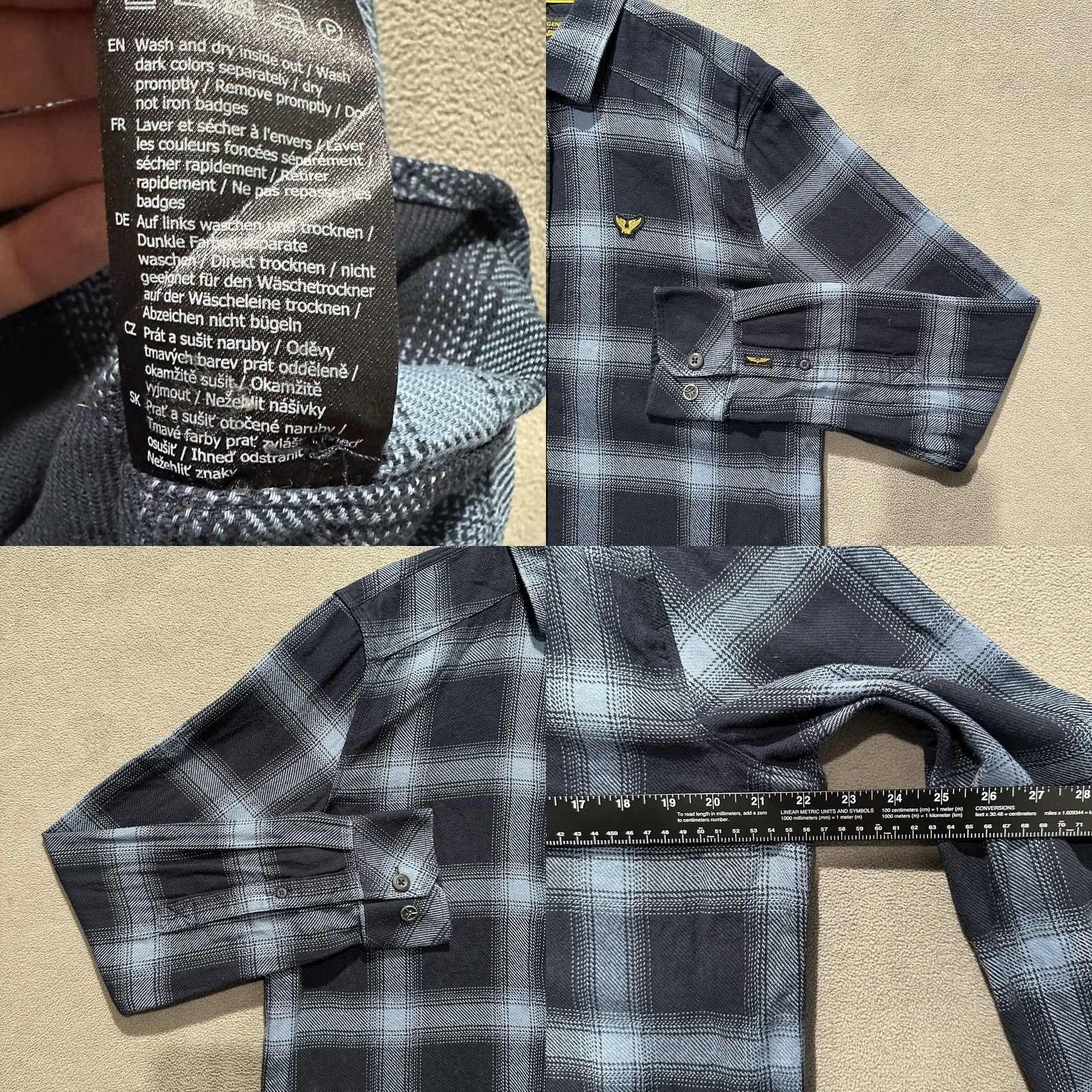 Vintage PME LEGEND Shirt Mens Large Blue Plaid Long Sleeve Flannel Button Up Size US L / EU 52-54 / 3 - 8 Thumbnail