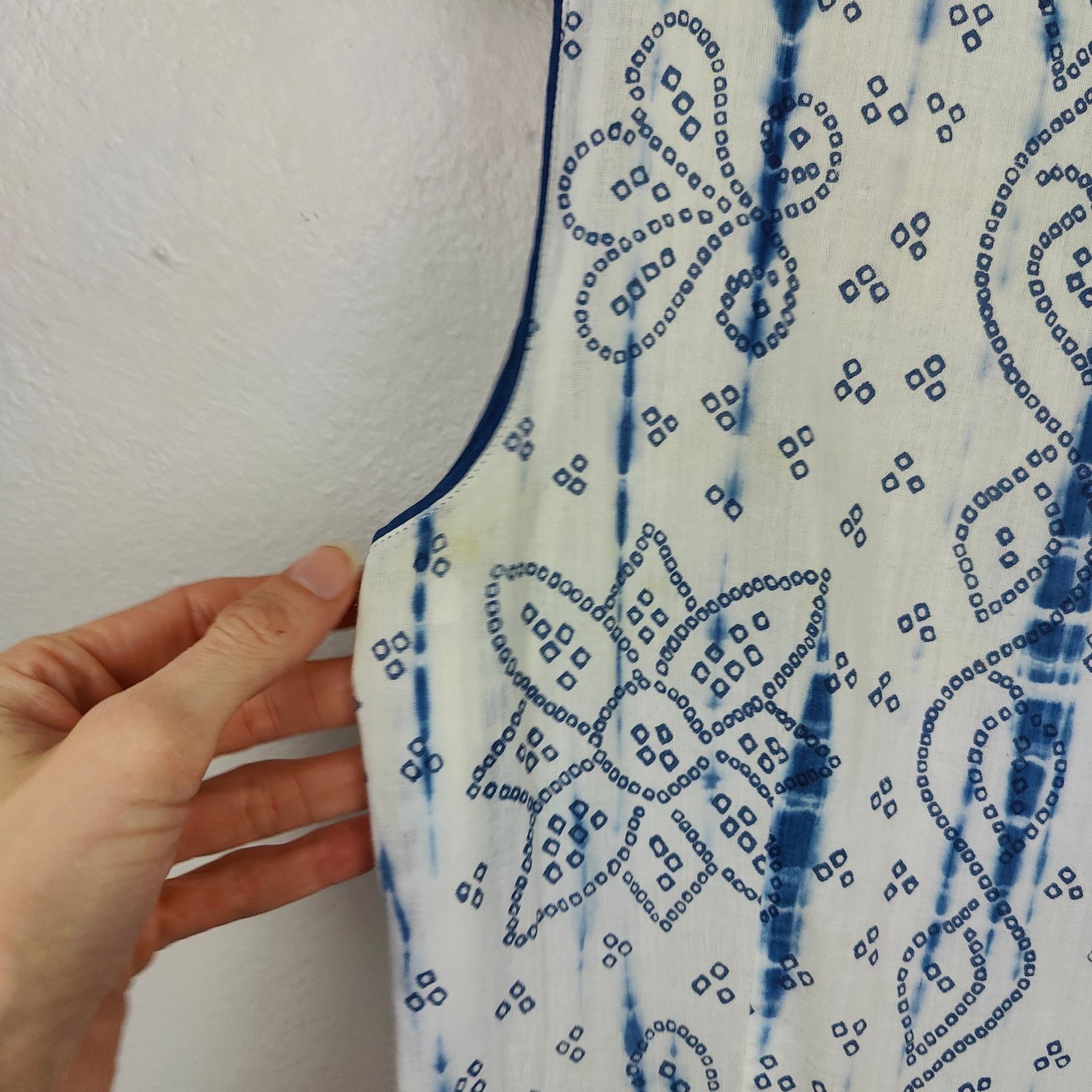 Sachin & Babi Sachin + Babi Dress Womens 2 White Blue Floral Bohemian Size XS / US 0-2 / IT 36-38 - 5 Thumbnail