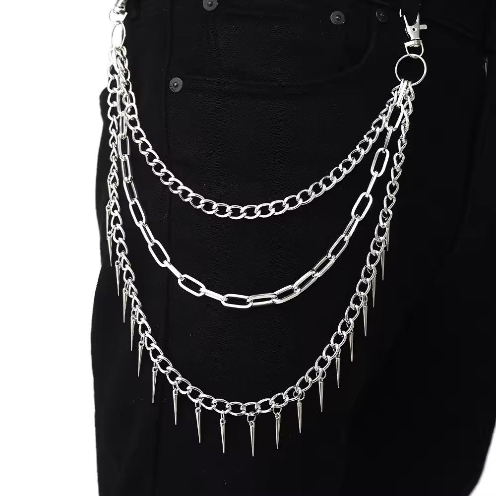 Jewelry Triple Spike Keychains Pant Chains Size ONE SIZE - 3 Thumbnail