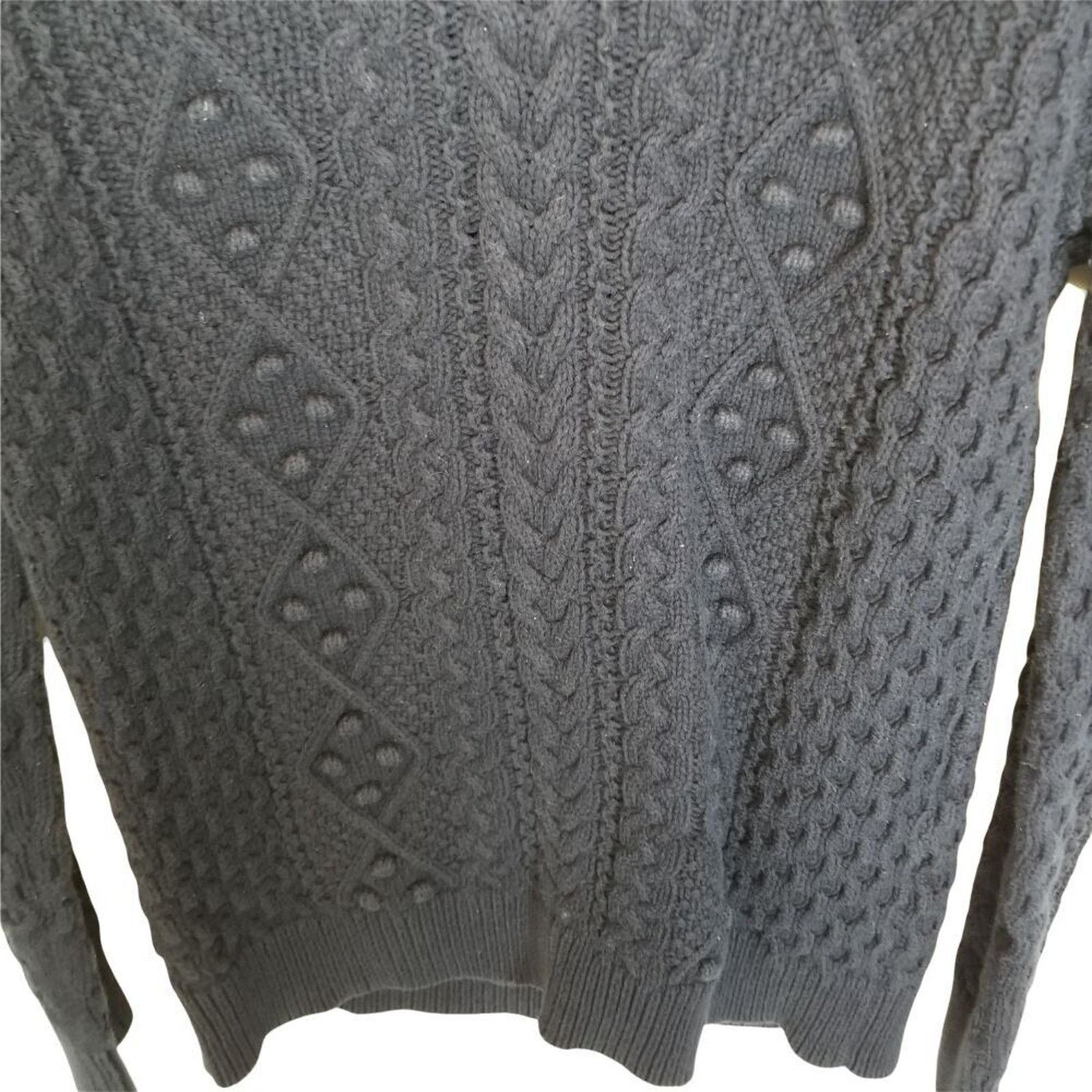 Zara Zara Womens Cable Knit Fisherman Sweater L Classic Preppy Size L / US 10 / IT 46 - 3 Thumbnail