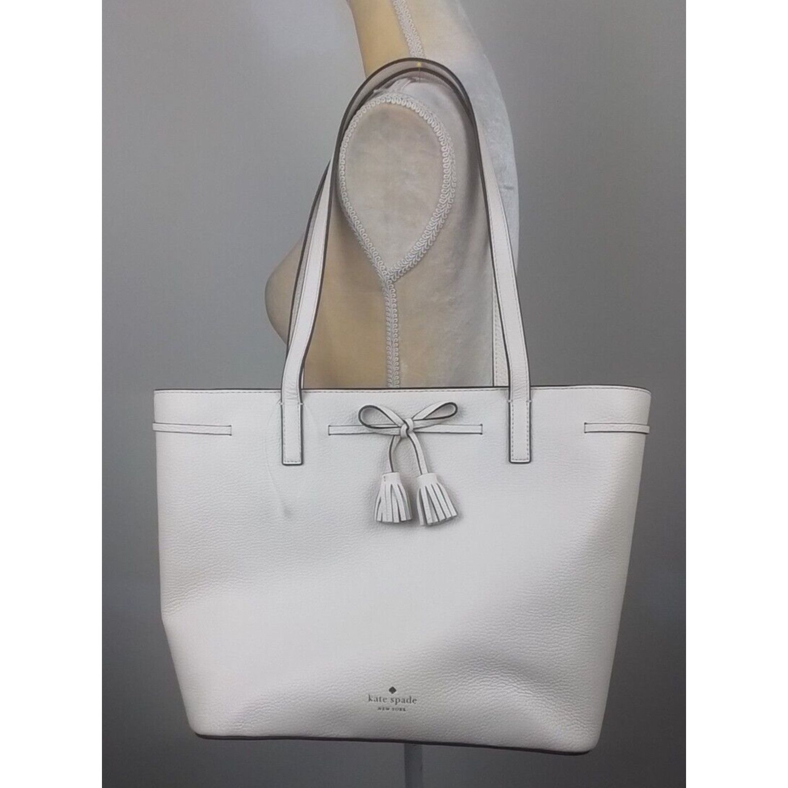 Kate Spade Kate Spade Leather Handbag Medium Top Zip Tote Parchment NWT Size ONE SIZE - 2 Thumbnail