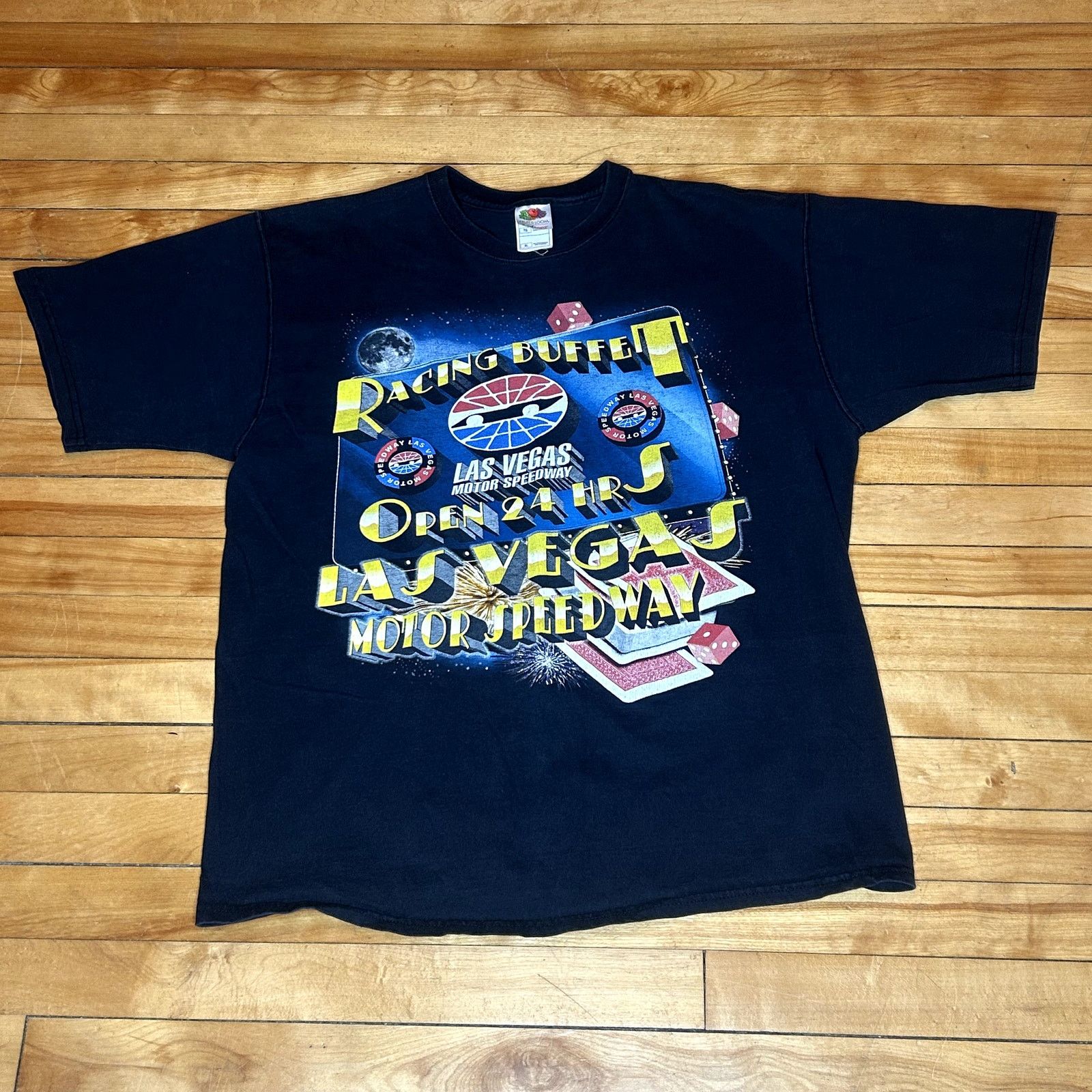 Fruit Of The Loom Y2K Las Vegas Racing T-Shirt XL Size US XL / EU 56 / 4 - 2 Thumbnail