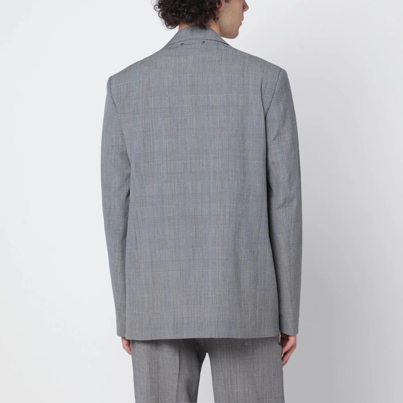 Golden Goose o1d2blof0426 Single-Breasted Prince Of Wales Jacket in Gray Size US L / EU 52-54 / 3 - 2 Thumbnail