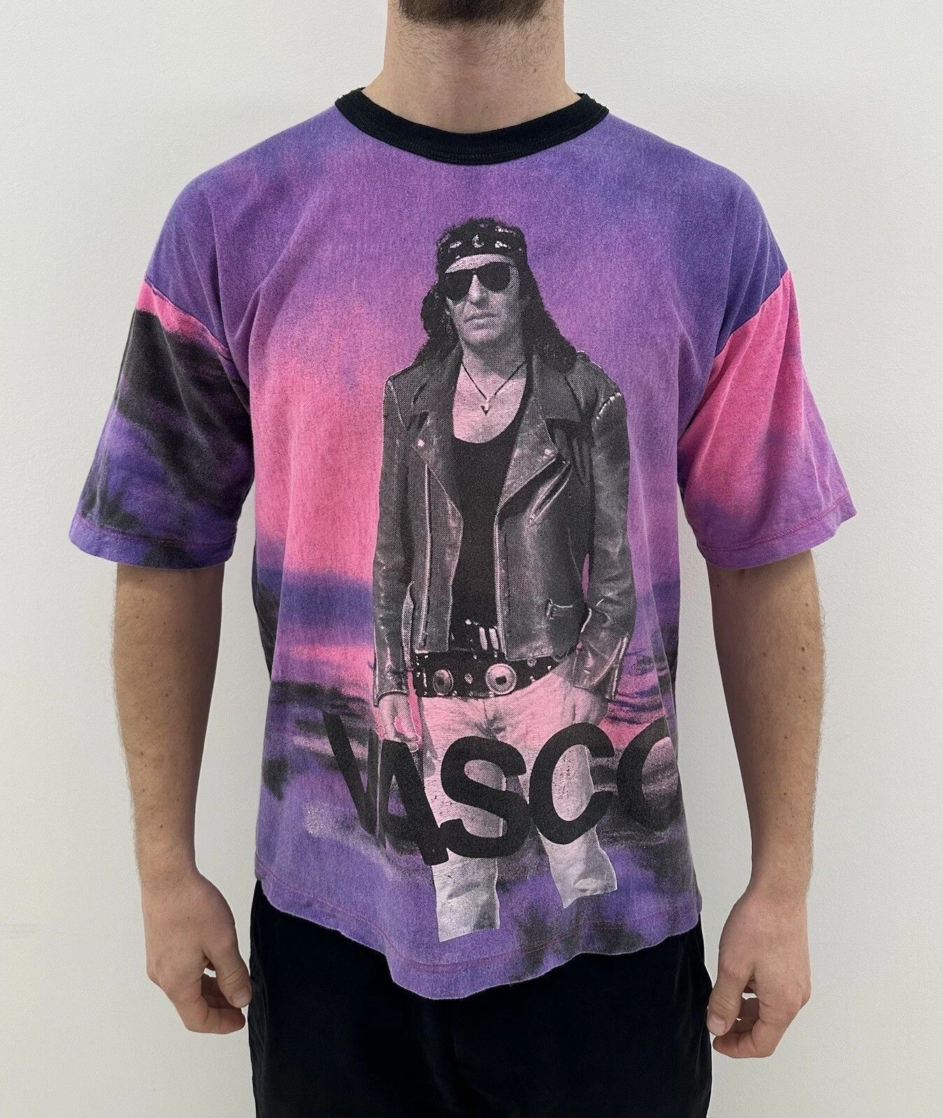 Vintage Vasco Rossi Music Vintage 1990s 90's Print Graphic Shirt Size US L / EU 52-54 / 3 - 10 Thumbnail