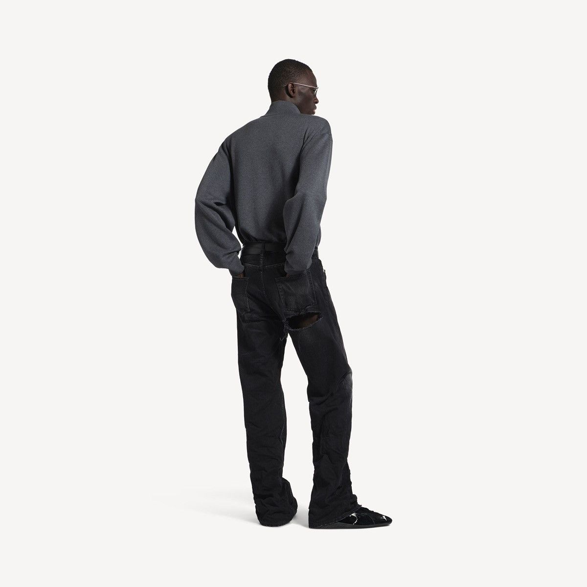 Balenciaga [L] 2050$ Spring26 Half-zip grey sweater Size US L / EU 52-54 / 3 - 23 Thumbnail