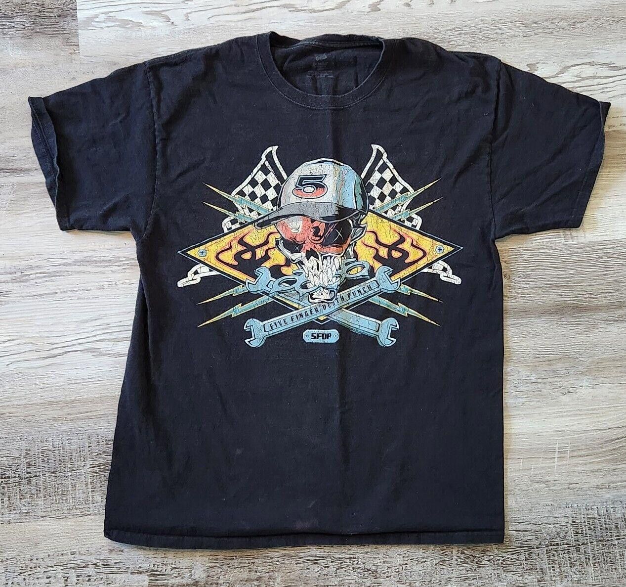 Designer Five Finger Death Punch Band Tee Shirt Large Skull Graphic Size US L / EU 52-54 / 3 - 1 Thumbnail