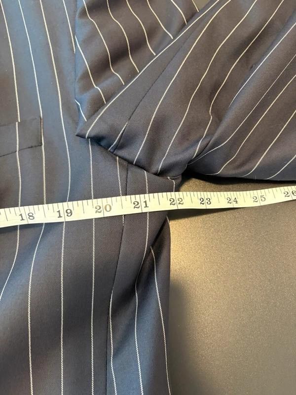 Vitale Barberis Canonico Bespoke Navy Pinstripe DB Suit 6x3 Italian Vitale Barberis Size 42R - 4 Thumbnail