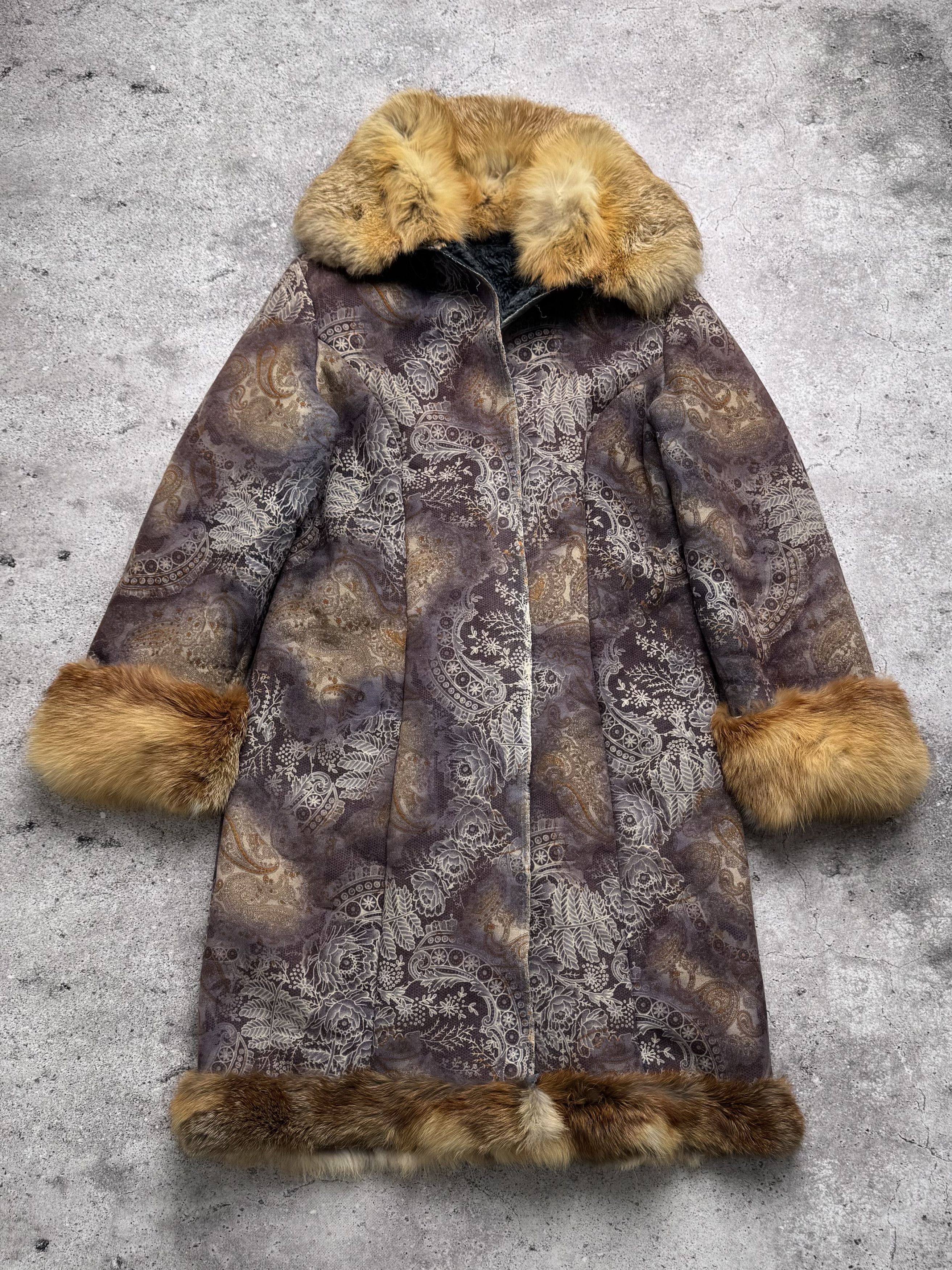 Vintage Vintage Faux Sheepskin Paisley Long Coat Size L / US 10 / IT 46 - 1 Thumbnail