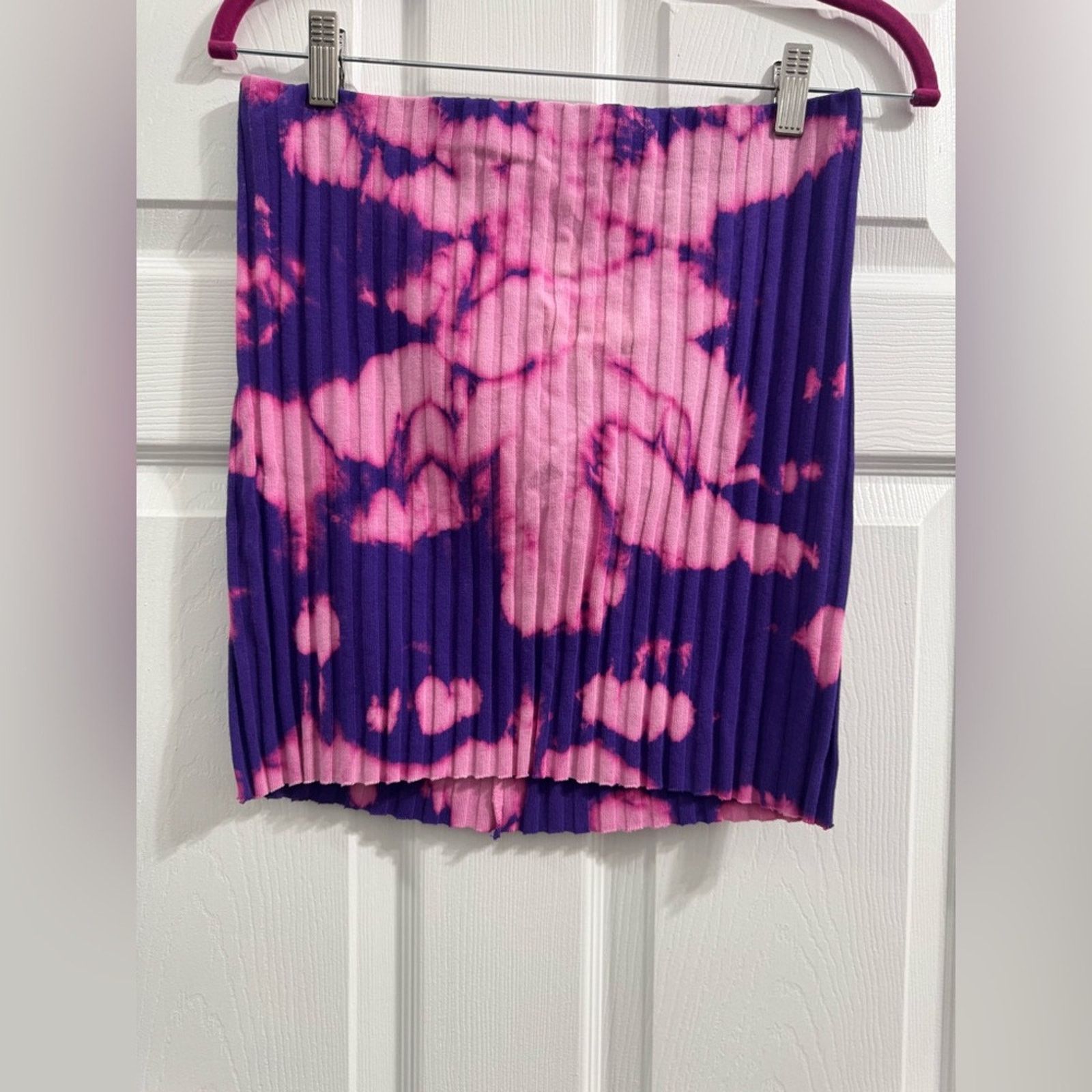COTTONCITIZEN 167 NWT Cotton Citizen $155 Purple Tie-Dye Mini Skirt Size L Size 32" / US 10 / IT 46 - 6 Thumbnail