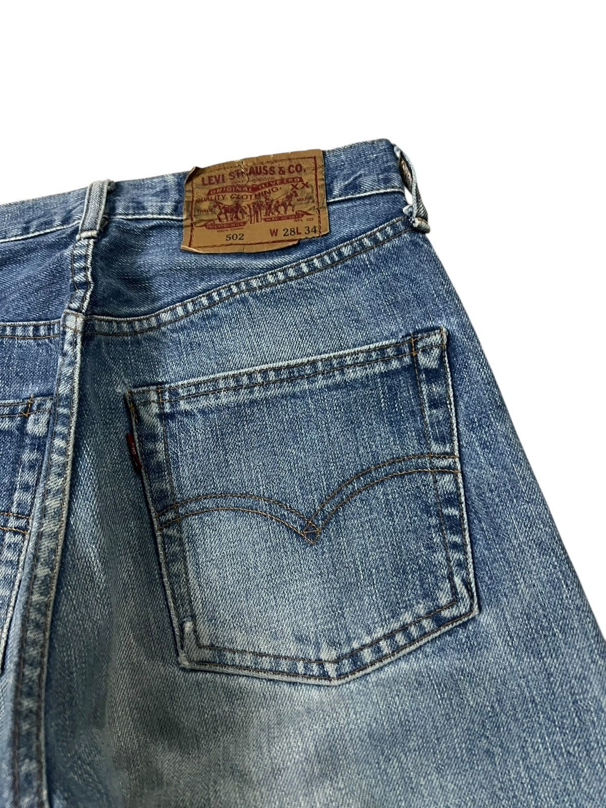 Levi's Vintage Levis 502 Big E Selvedge Faded Distressed Jean Size US 28 / EU 44 - 16 Thumbnail