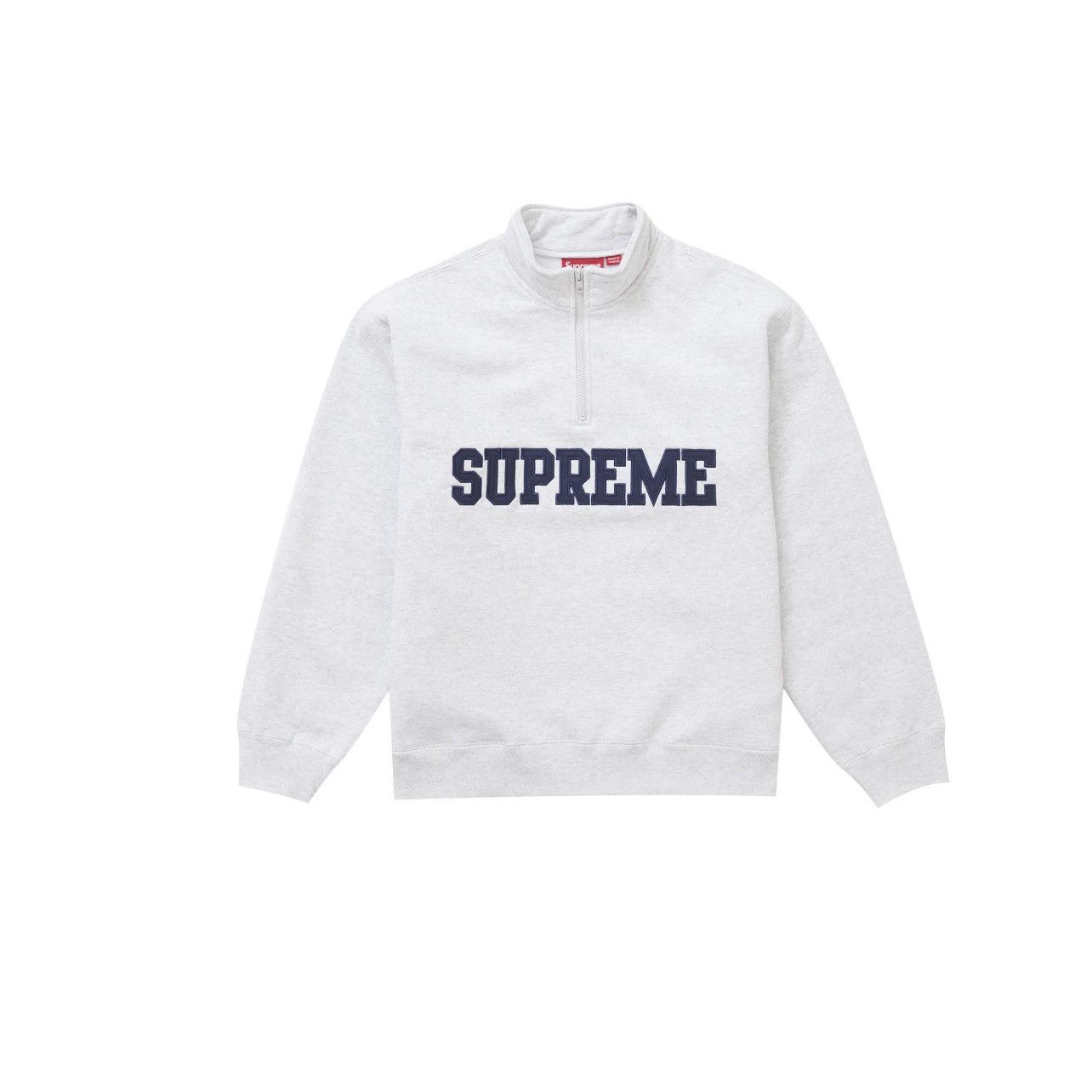 Supreme Supreme Collegiate Half Zip Pullover Ash Grey Size: XL Size US XL / EU 56 / 4 - 1 Thumbnail