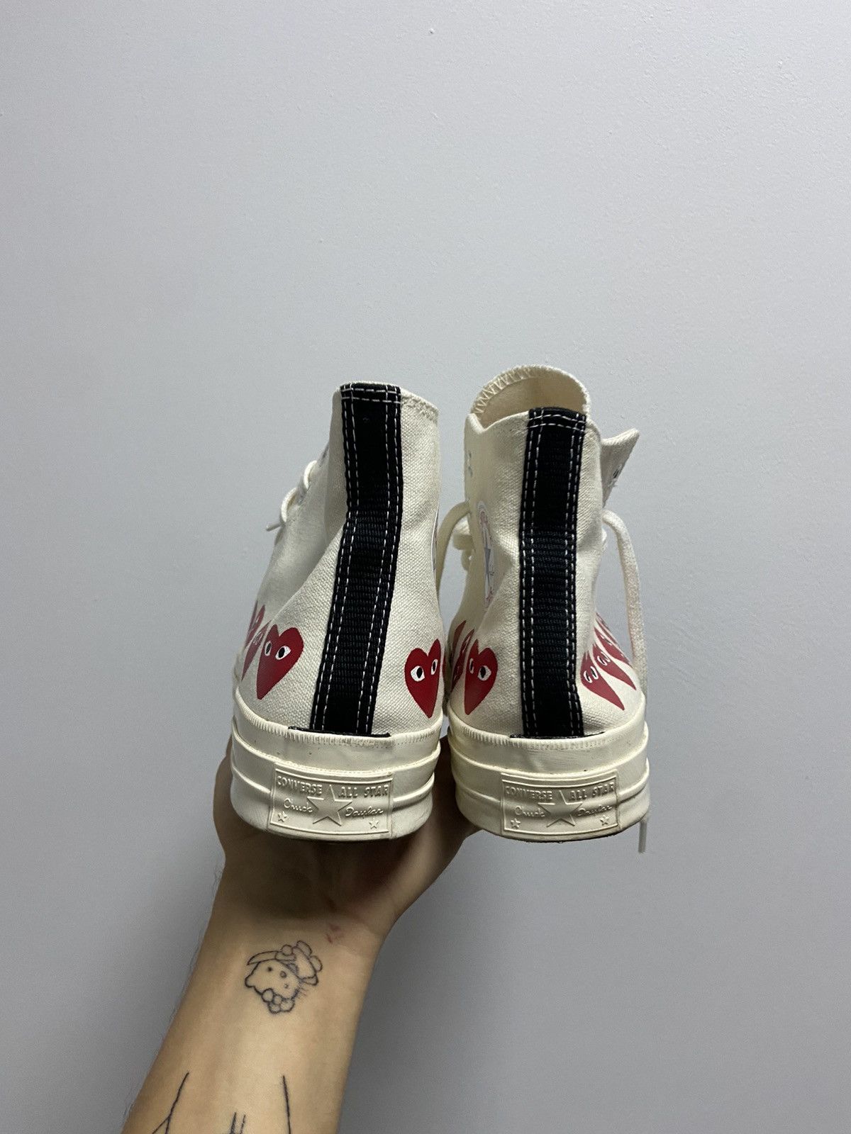 Comme des Garcons PLAY × Converse × Vintage Play Come Des Garcons Converse Unisex Vintage HiTop Sneakers Size US 8.5 / EU 41-42 - 5 Thumbnail
