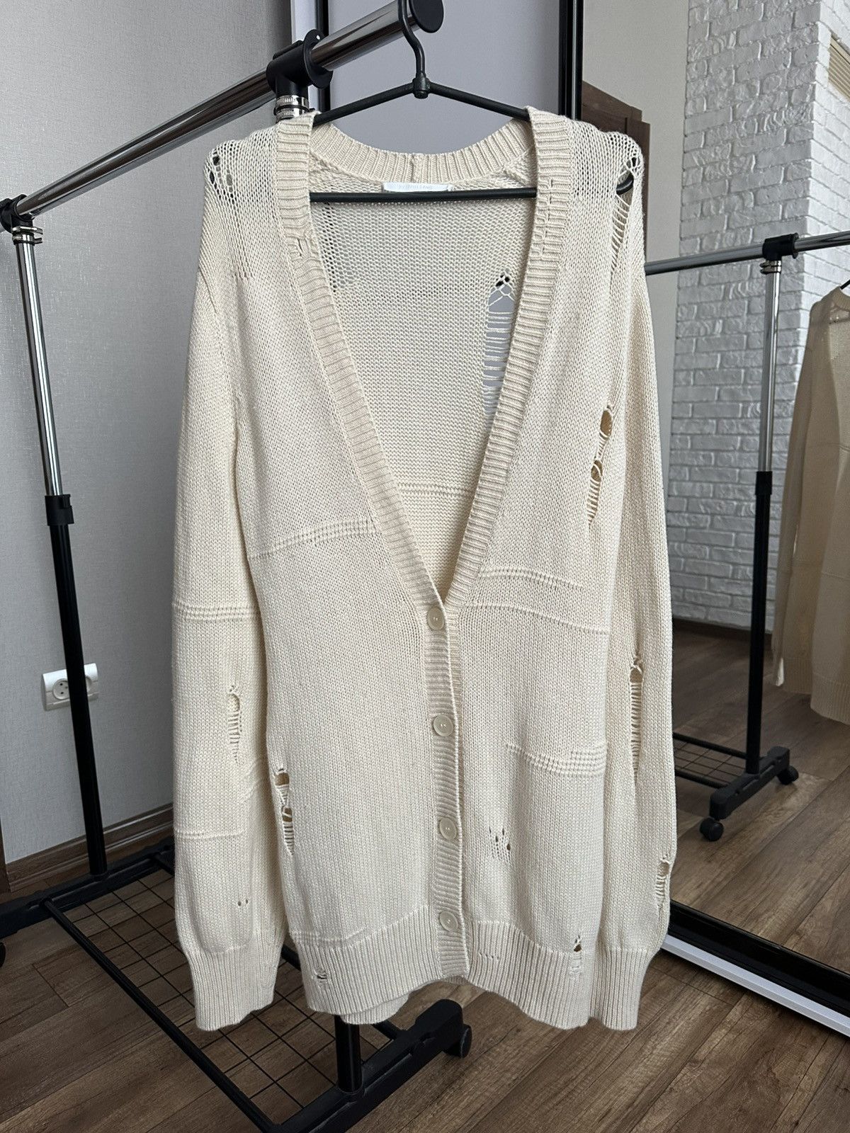 Helmut Lang Helmut Lang Distressed Knit Cardigan Size US XS / EU 42 / 0 - 3 Thumbnail