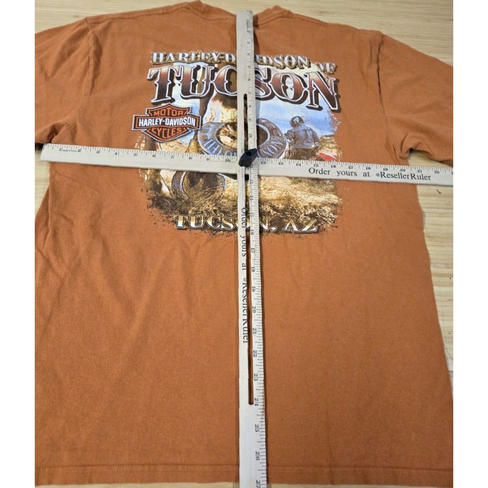 Harley Davidson VINTAGE Harley-Davidson T-Shirt Men L Orange Graphic Print Eagle Horse Desert Biker Motorcycle 2010s Double-Sided Size US L / EU 52-54 / 3 - 6 Thumbnail