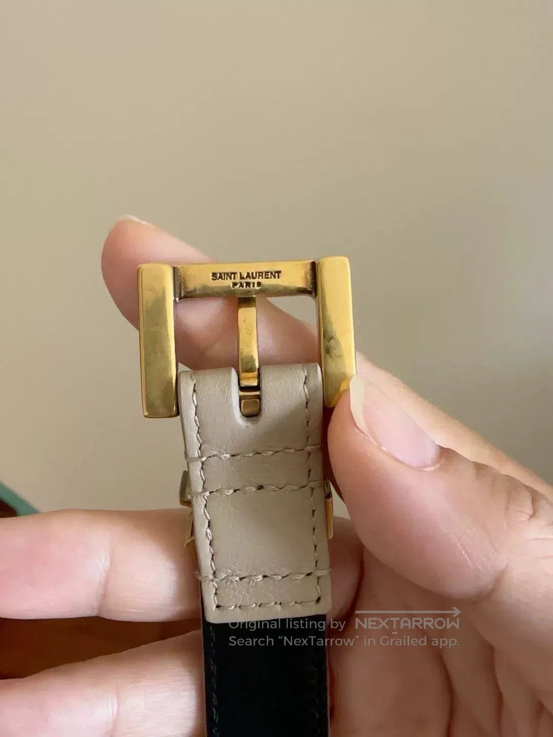 Yves Saint Laurent ysl nude leather belt size 85. Size ONE SIZE - 2 Thumbnail