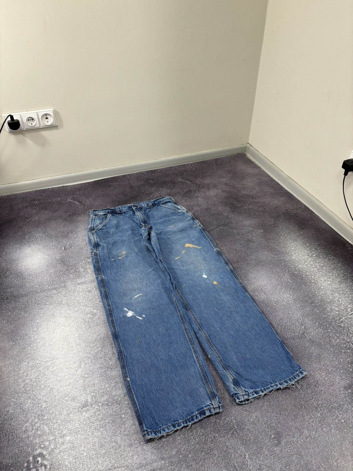 Carhartt Vintage Carhartt Flame Resistant Work Blue Denim Baggy Jeans Size US 33 - 8 Thumbnail