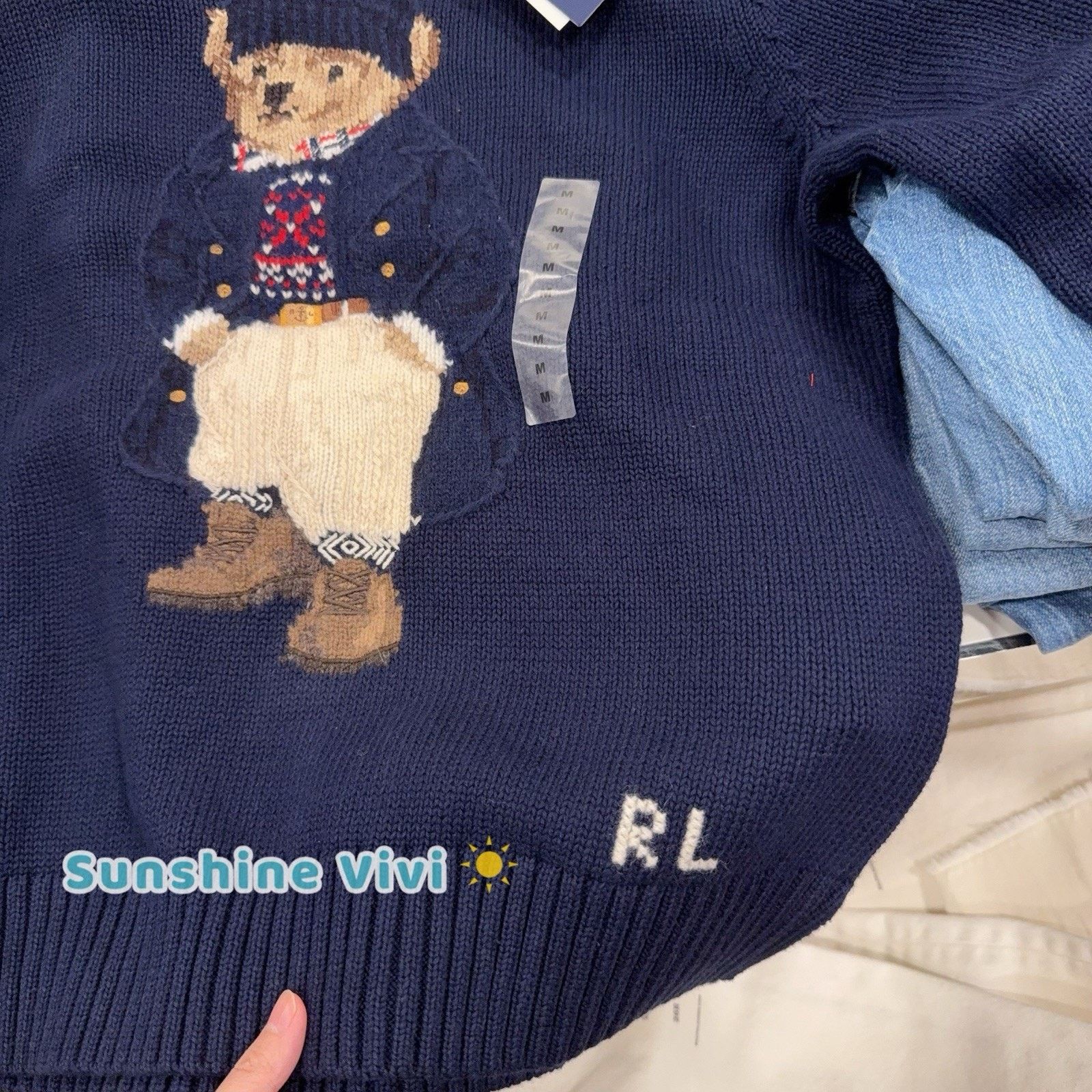 Ralph Lauren Purple Label NWT Ralph Lauren Women Bear Suit Crewneck Sweatshirt Navy Size US M / EU 48-50 / 2 - 6 Thumbnail