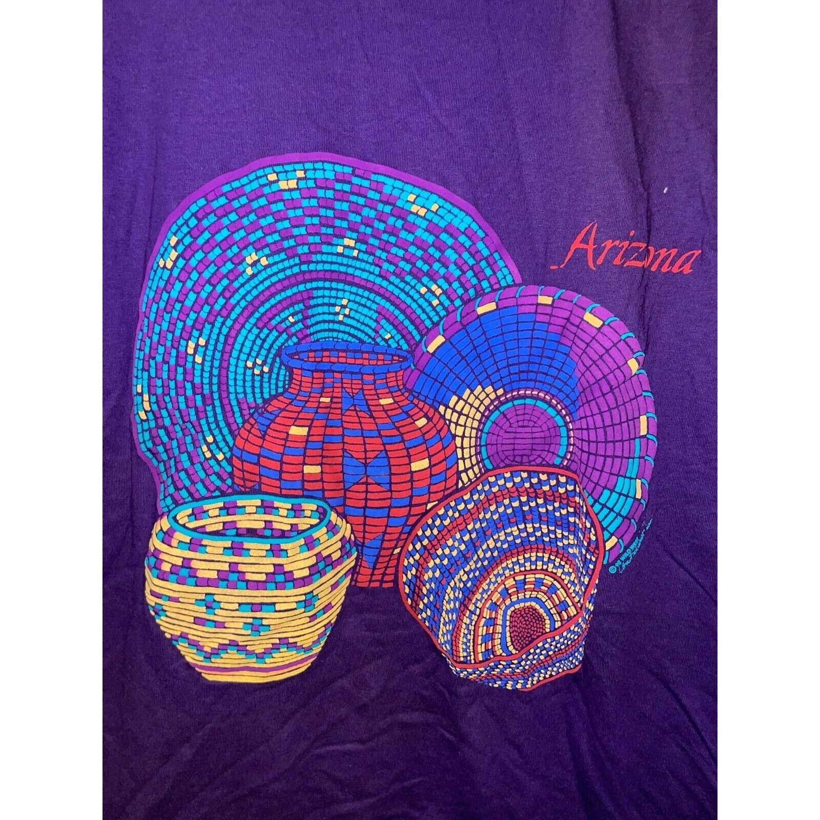 Jerzees 90s AZ Arizona Native American Baskets Pots Weaving Shirt Size US M / EU 48-50 / 2 - 2 Thumbnail