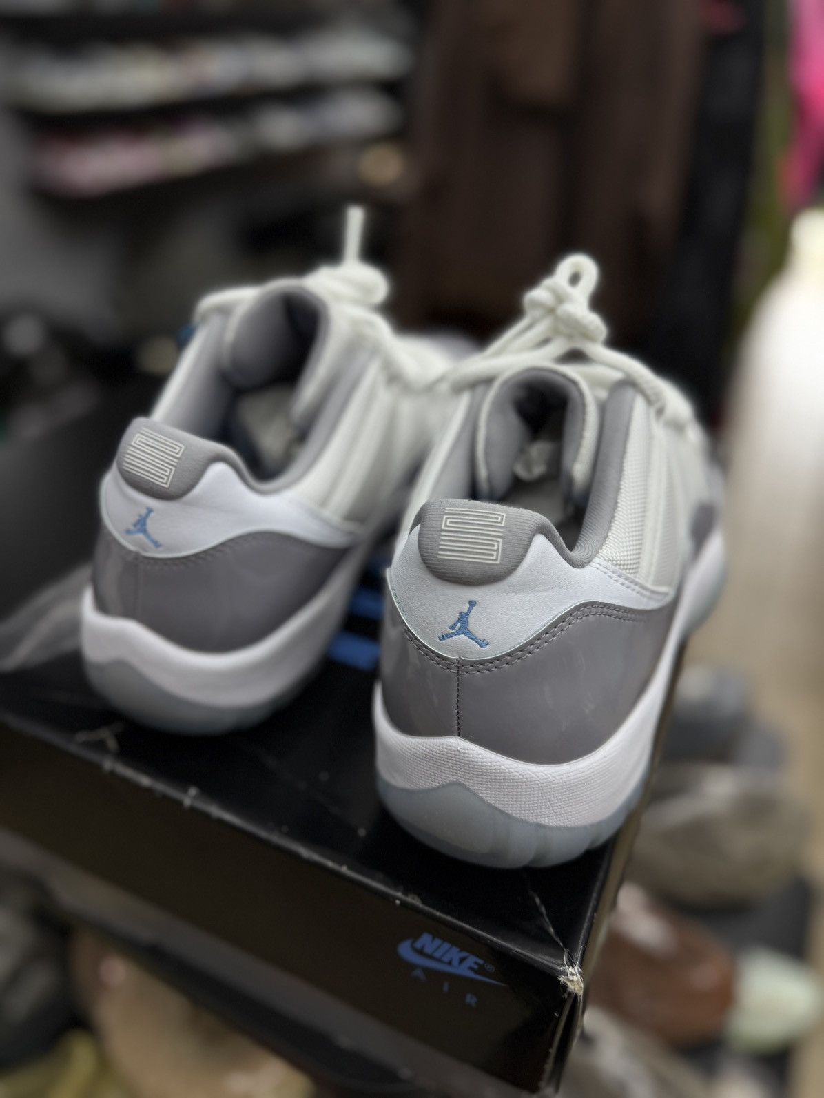 Jordan Brand Air Jordan 11 Retro Low Cement Grey White UNC Blue Size 13 Size US 13 / EU 46 - 18 Thumbnail