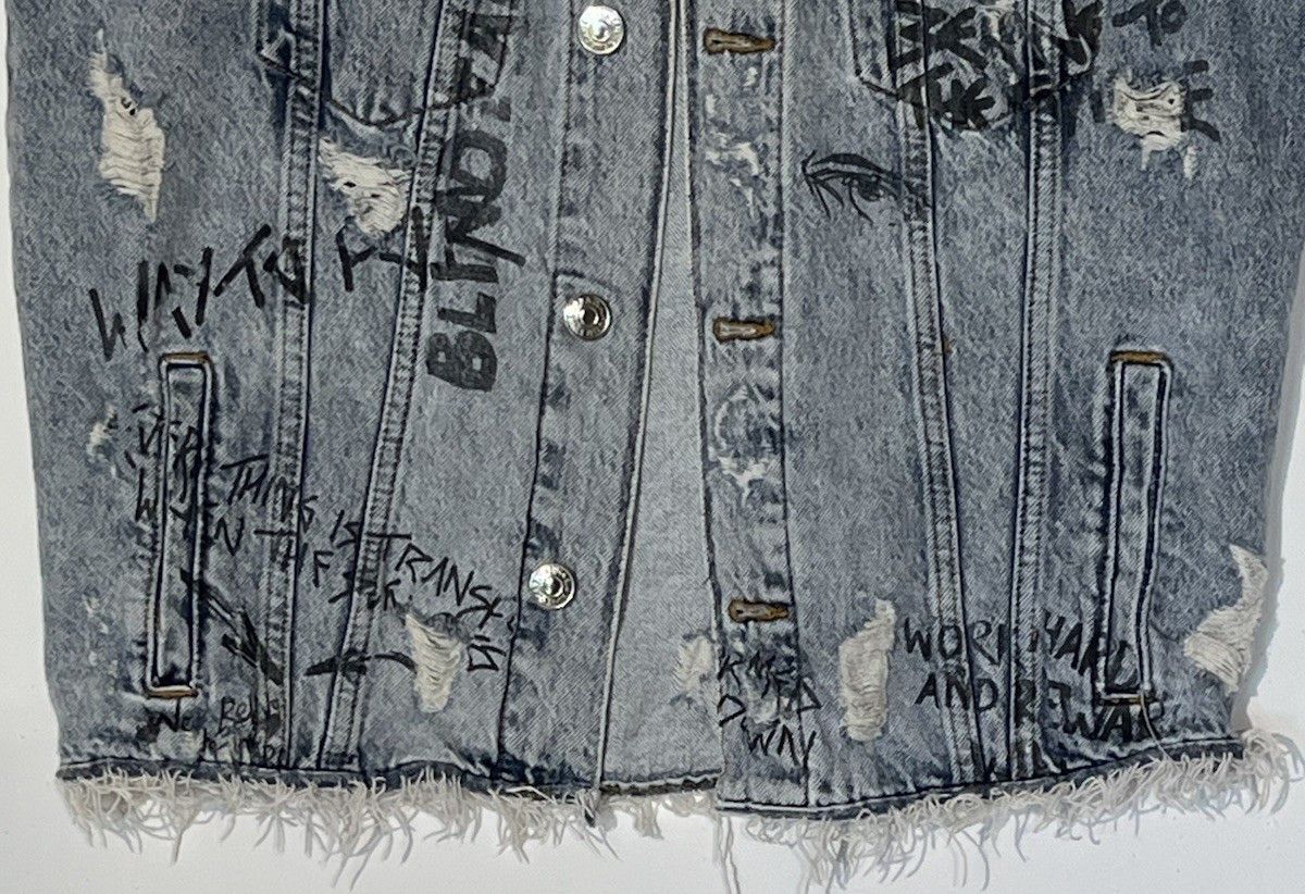 Other Zara Distressed Denim Graffiti Jean Sleeveless Jacket Vest Size US S / EU 44-46 / 1 - 8 Thumbnail