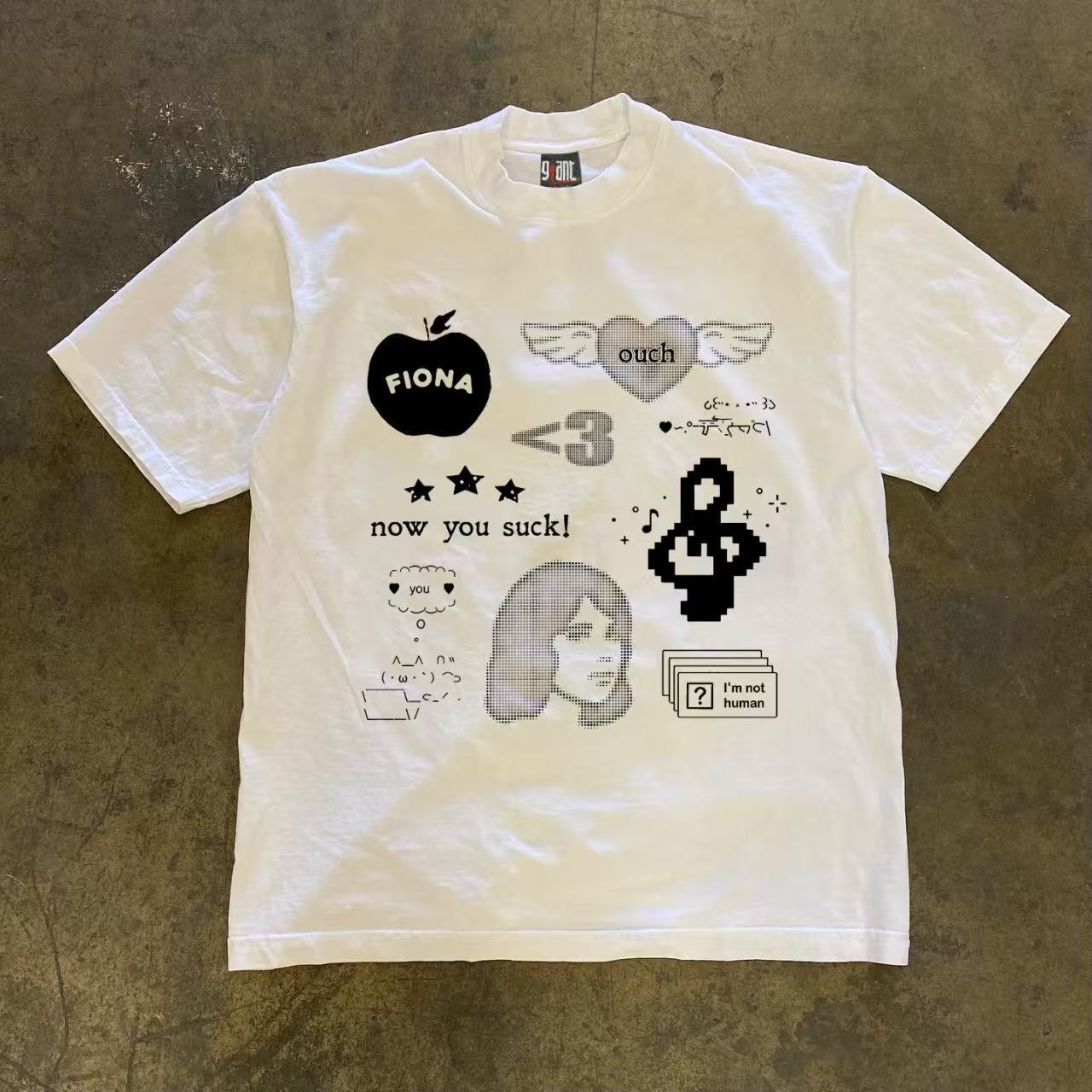 Japanese Brand White washed retro fun print cotton t-shirt Size US M / EU 48-50 / 2 - 1 Thumbnail
