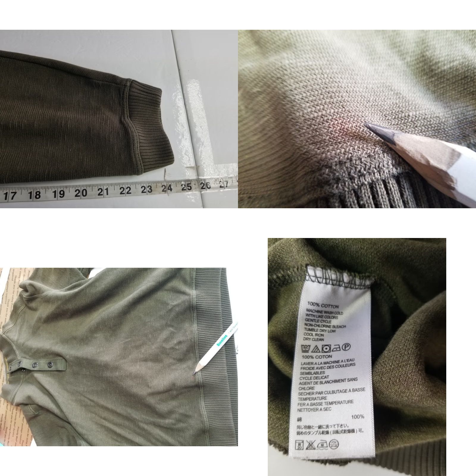 Tommy Bahama Tommy Bahama Sweater Mens Large Mock Neck Green Long Sleeve Pullover Button Cotton Blend Stain Size US L / EU 52-54 / 3 - 8 Thumbnail