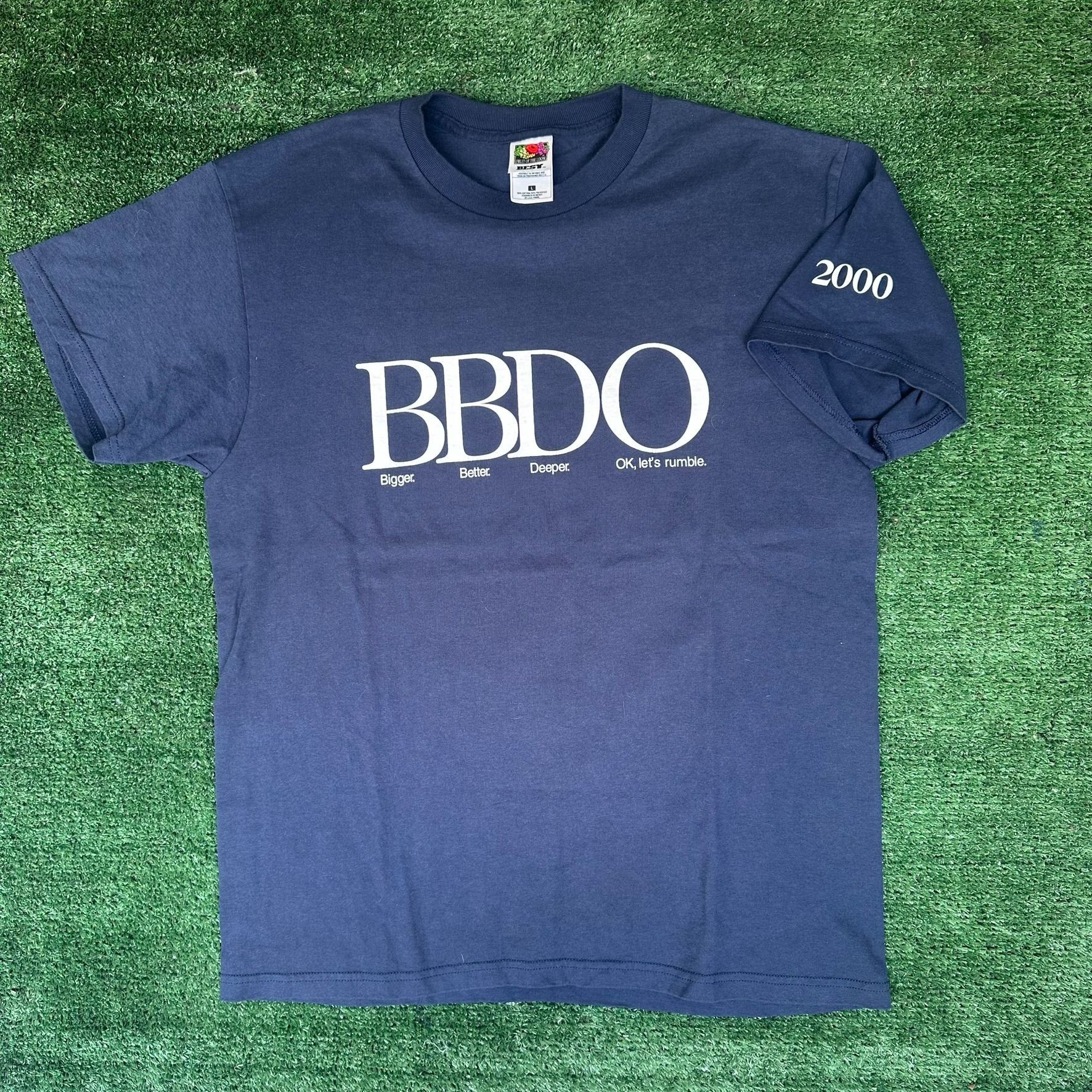 Fruit Of The Loom Vintage Y2K BBDO Advertising Agency T-Shirt Mad Men Navy L C Size US L / EU 52-54 / 3 - 1 Thumbnail