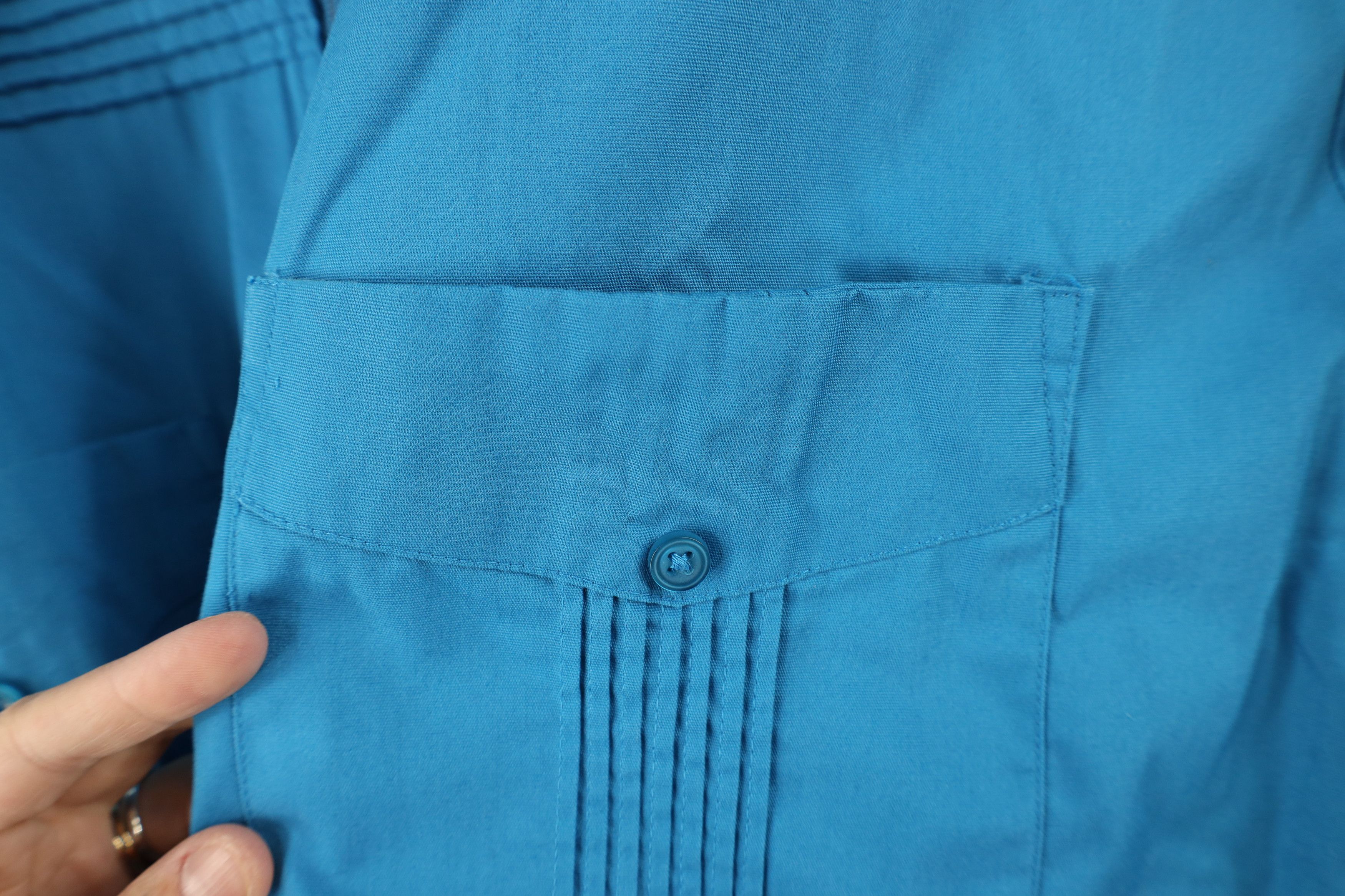 Vintage Vintage 90s Streetwear Full Zip Collared Shirt Jacket Blue Size US L / EU 52-54 / 3 - 7 Thumbnail