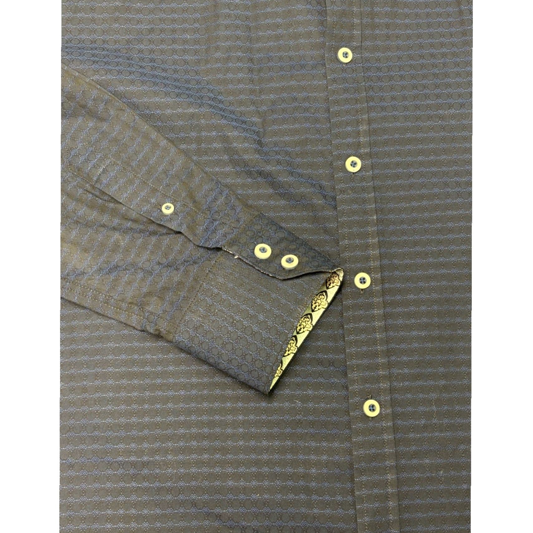 Robert Graham Robert Graham Mens Shirt Long Sleeve Button-Down Navy Blue Geometric Classic Fit Button-Up Collared Cotton Blend Cotton Spandex Size US L / EU 52-54 / 3 - 3 Thumbnail