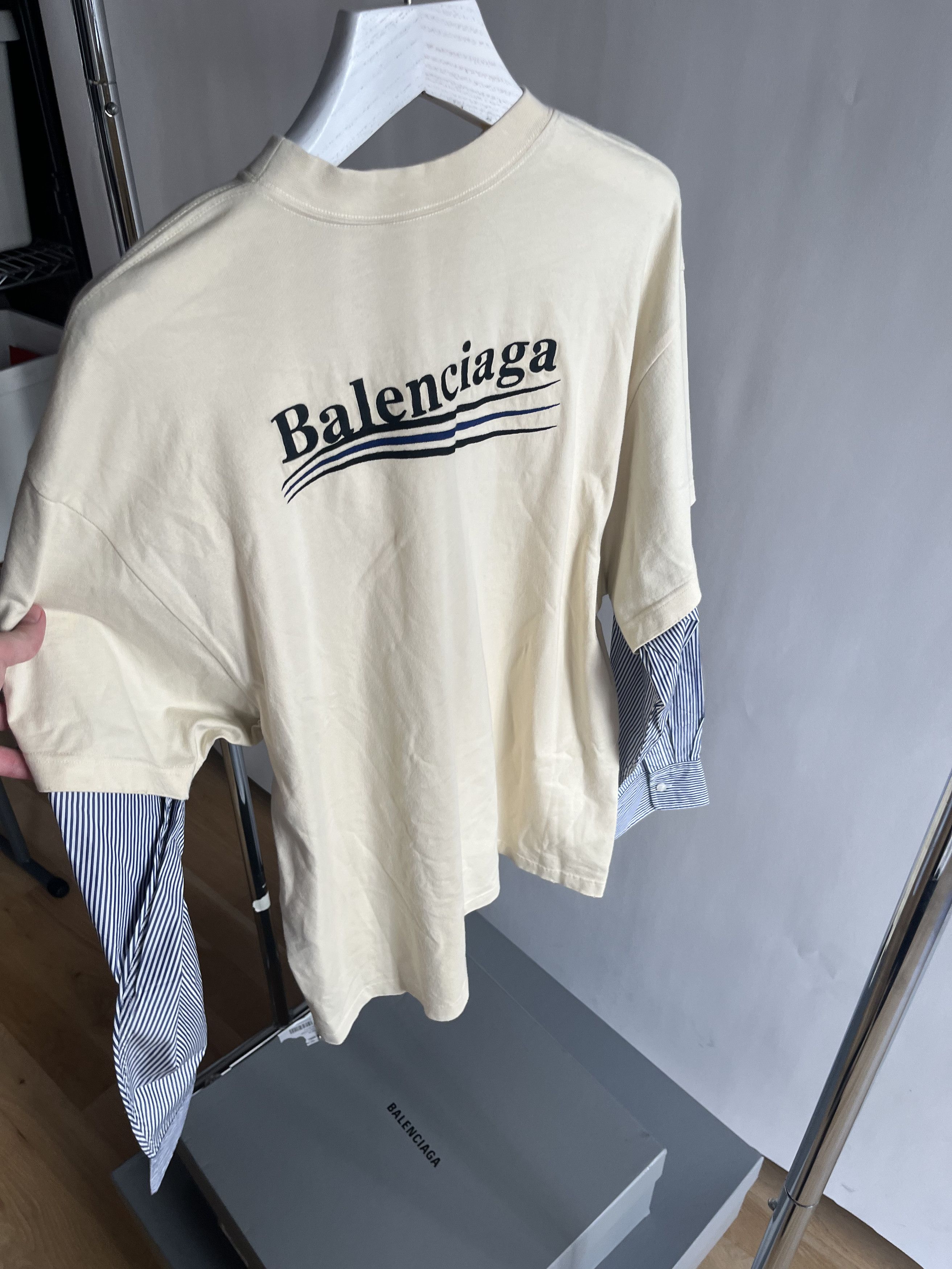Balenciaga Political Longsleeve Layered T-shirt Size US M / EU 48-50 / 2 - 7 Thumbnail