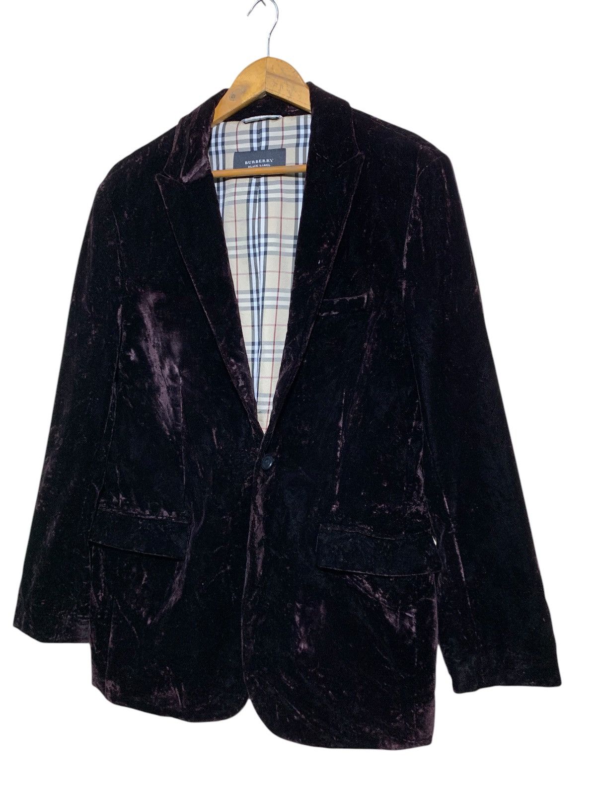 Burberry 🔥BURBERRY BLACK LABEL BURGUNDY VELVET JACKET Size US L / EU 52-54 / 3 - 1 Thumbnail