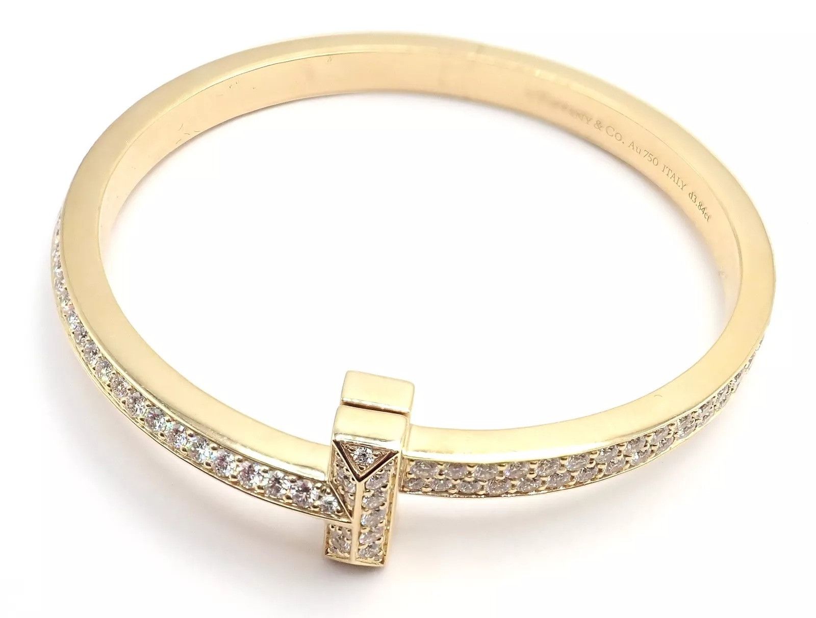 Tiffany & Co. Tiffany & Co 18k Yellow Gold Diamond T1 Wide Bangle Bracelet Size ONE SIZE - 9 Thumbnail