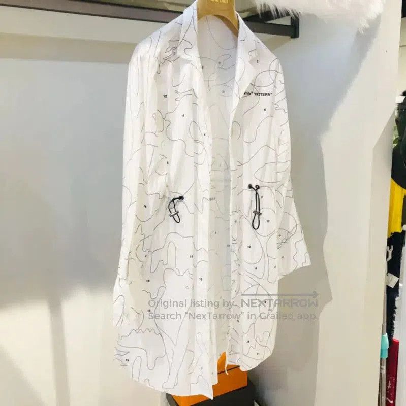 Off-White Off-White Patterned Mid-Length Cotton Dress . Size XS / US 0-2 / IT 36-38 - 2 Thumbnail