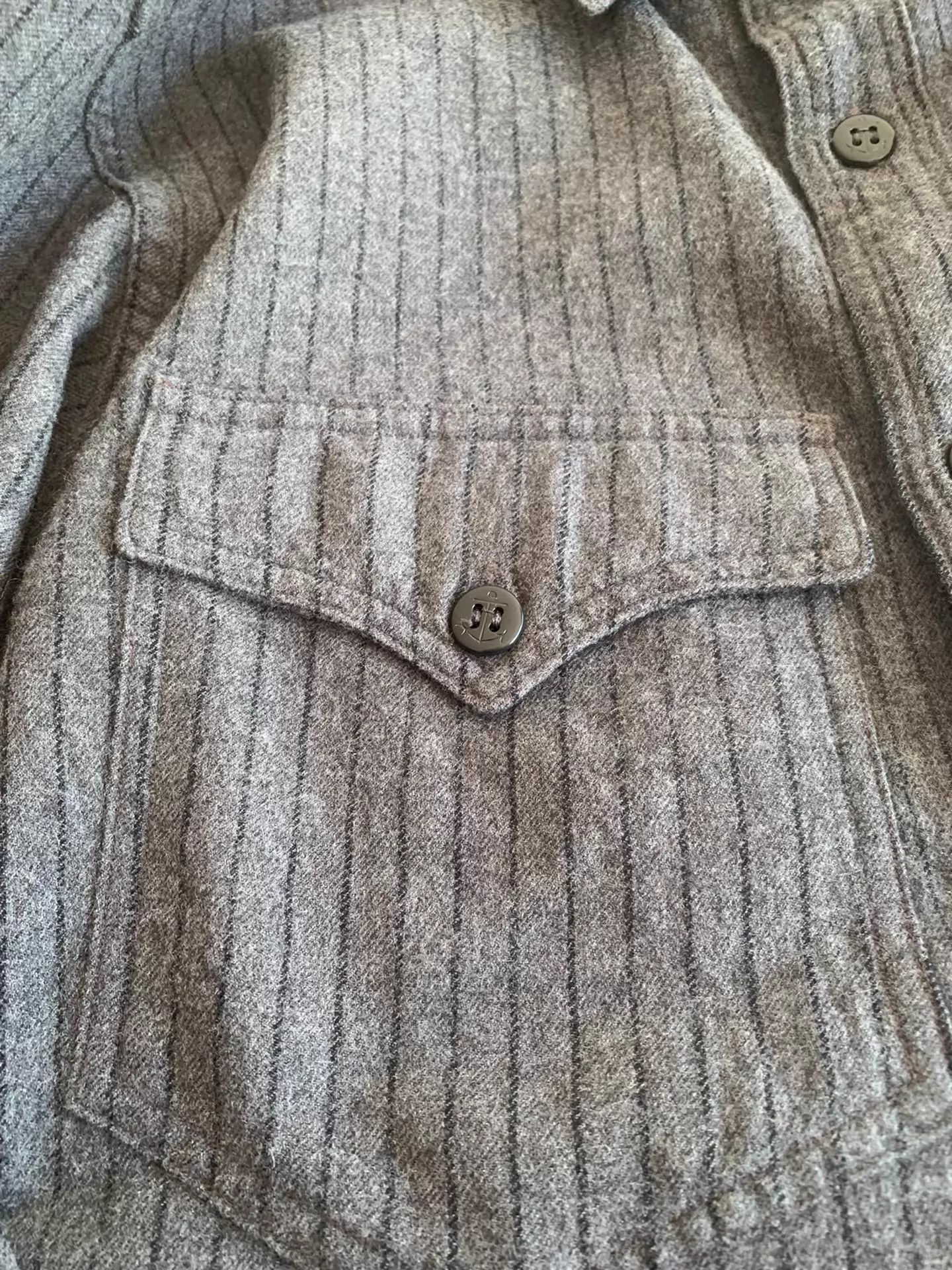 Freewheelers FREEWHEELERS U.S. NAVY OFFICER STRIPED COTTON WOOL SHIRT Size US XL / EU 56 / 4 - 5 Thumbnail
