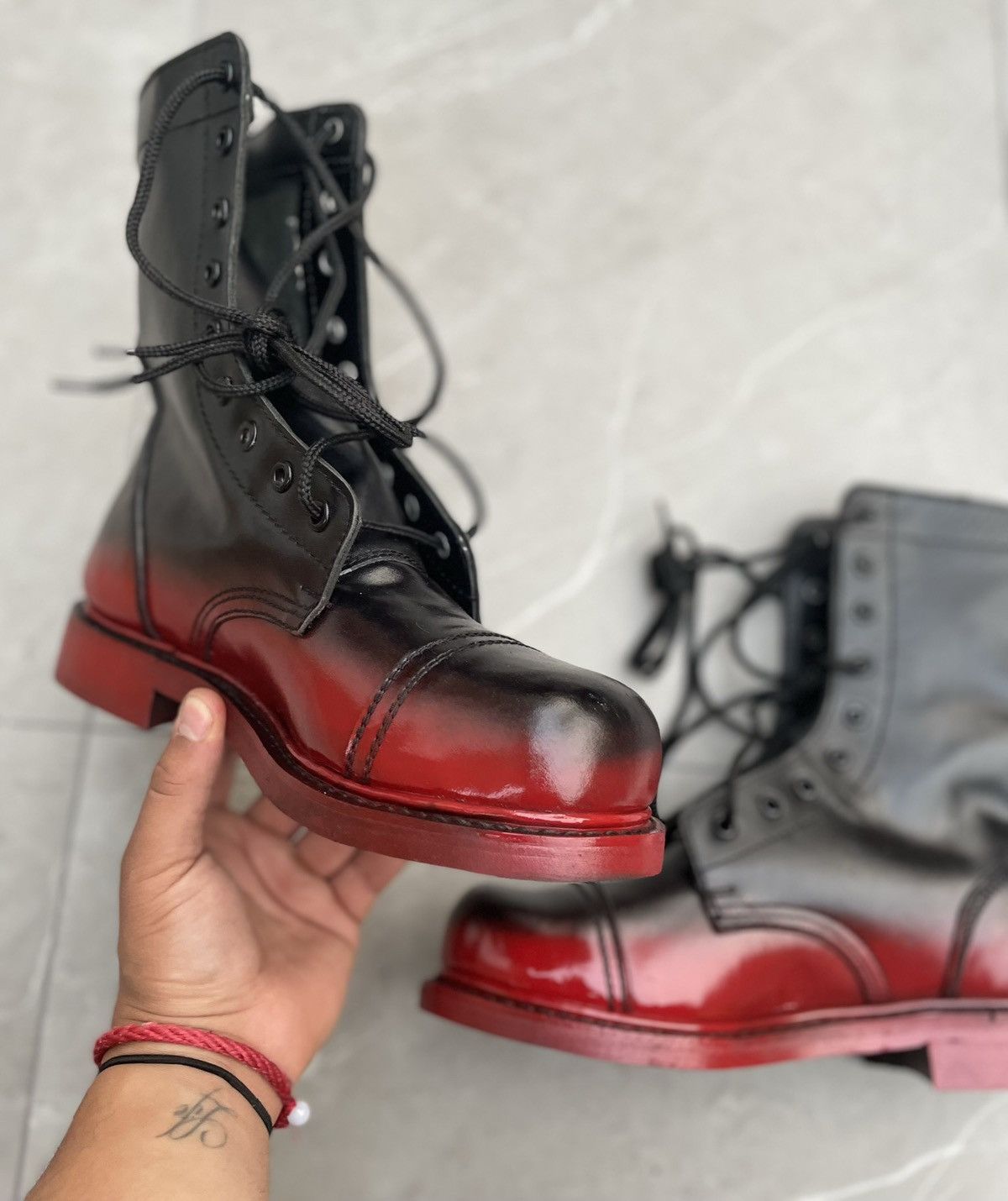 Vintage Vintage Opium Leather Combat Boots Size US 12 / EU 45 - 4 Thumbnail