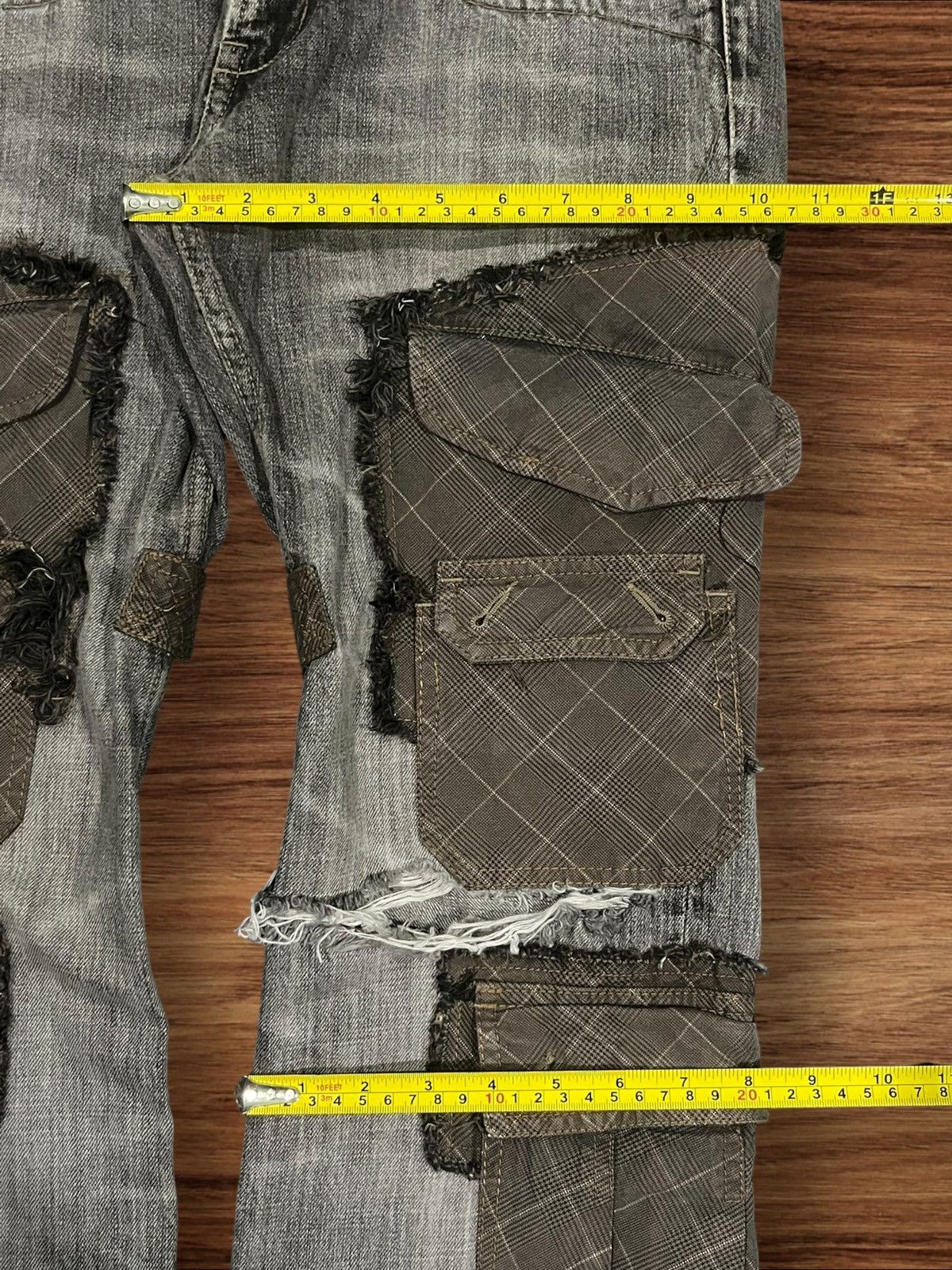 If Six Was Nine Nicole Club For Men Hyper Full Metal Punk Ripped Cargo Jeans Size US 30 / EU 46 - 21 Thumbnail