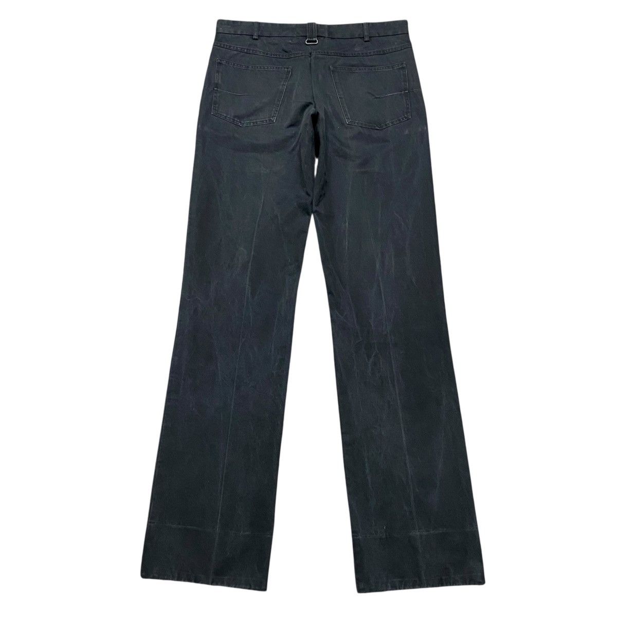 Dior × Hedi Slimane SS04 'STRIP' Dior Homme Black Faded Pants Leather Trimmed Size US 29 - 3 Thumbnail
