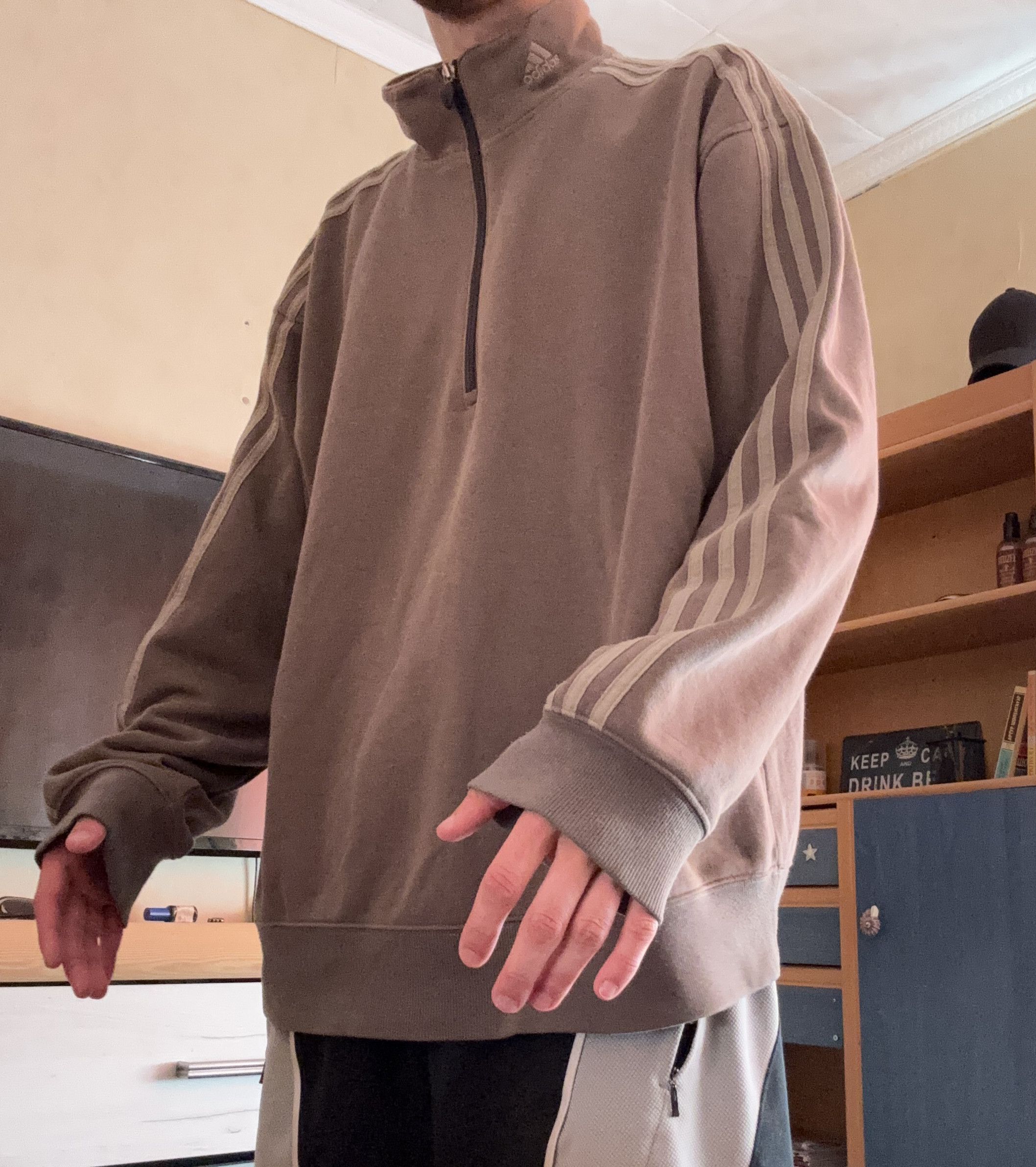 🔥 Rare Vintage Adidas Half Zip sweatshirt pattinson