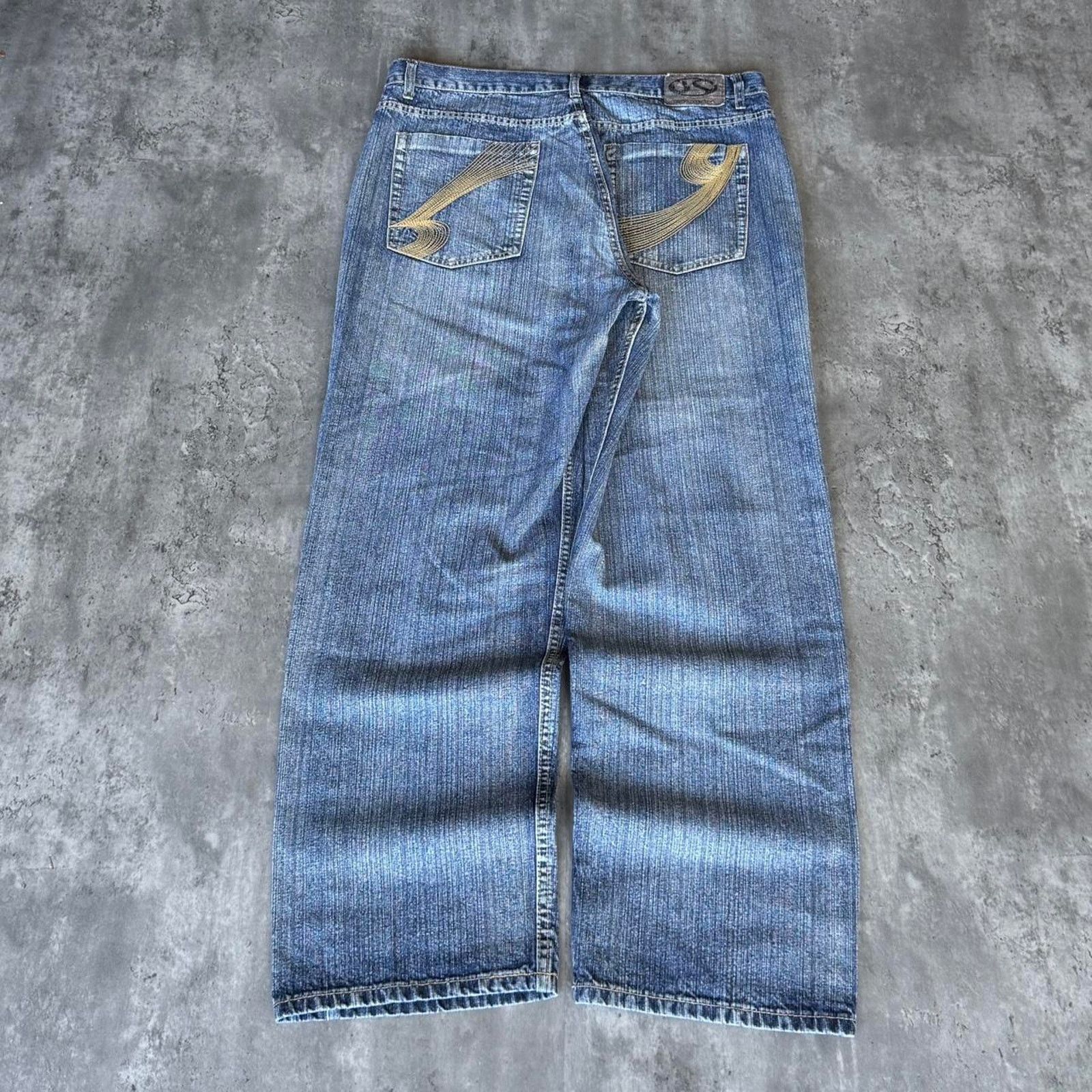 JNCO × Japanese Brand × Vintage Vintage Y2K JNCO Style Embroidered Baggy Grunge Opium Jeans Size US 39 - 1 Thumbnail