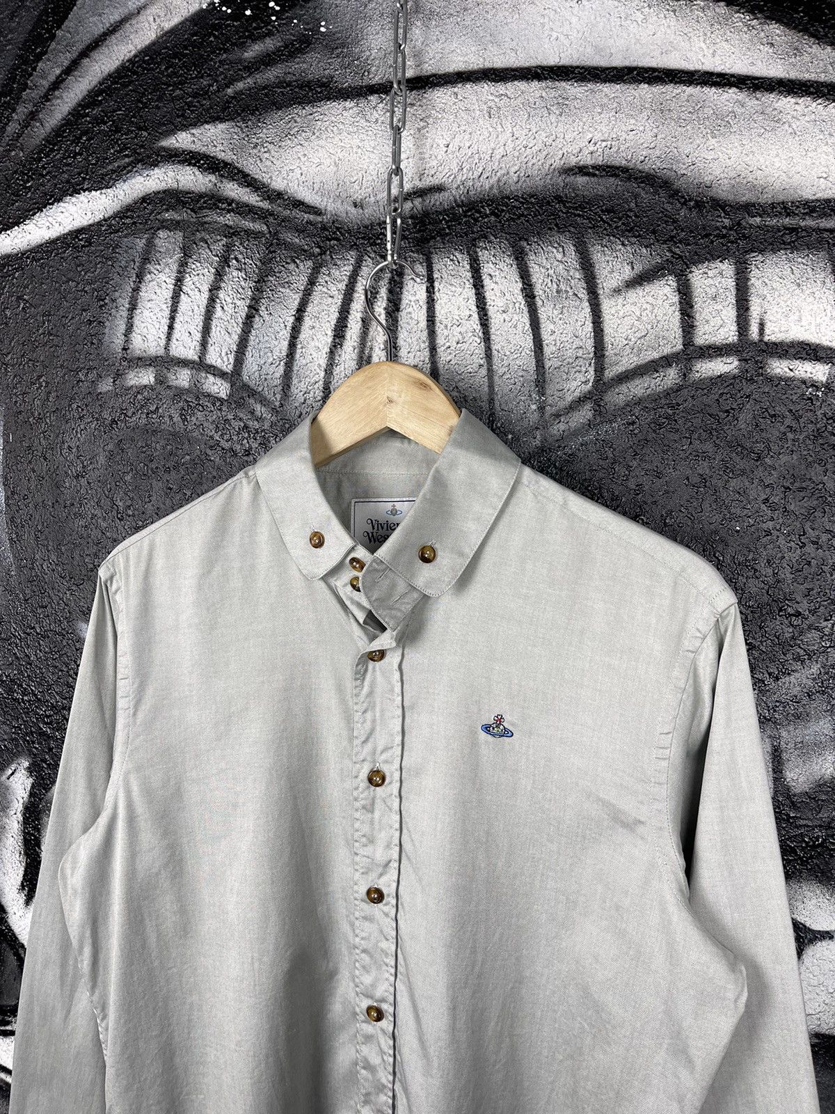 Vivienne Westwood Classic 2 Button Collared Grey Button Up Shirt Men’s Size 48