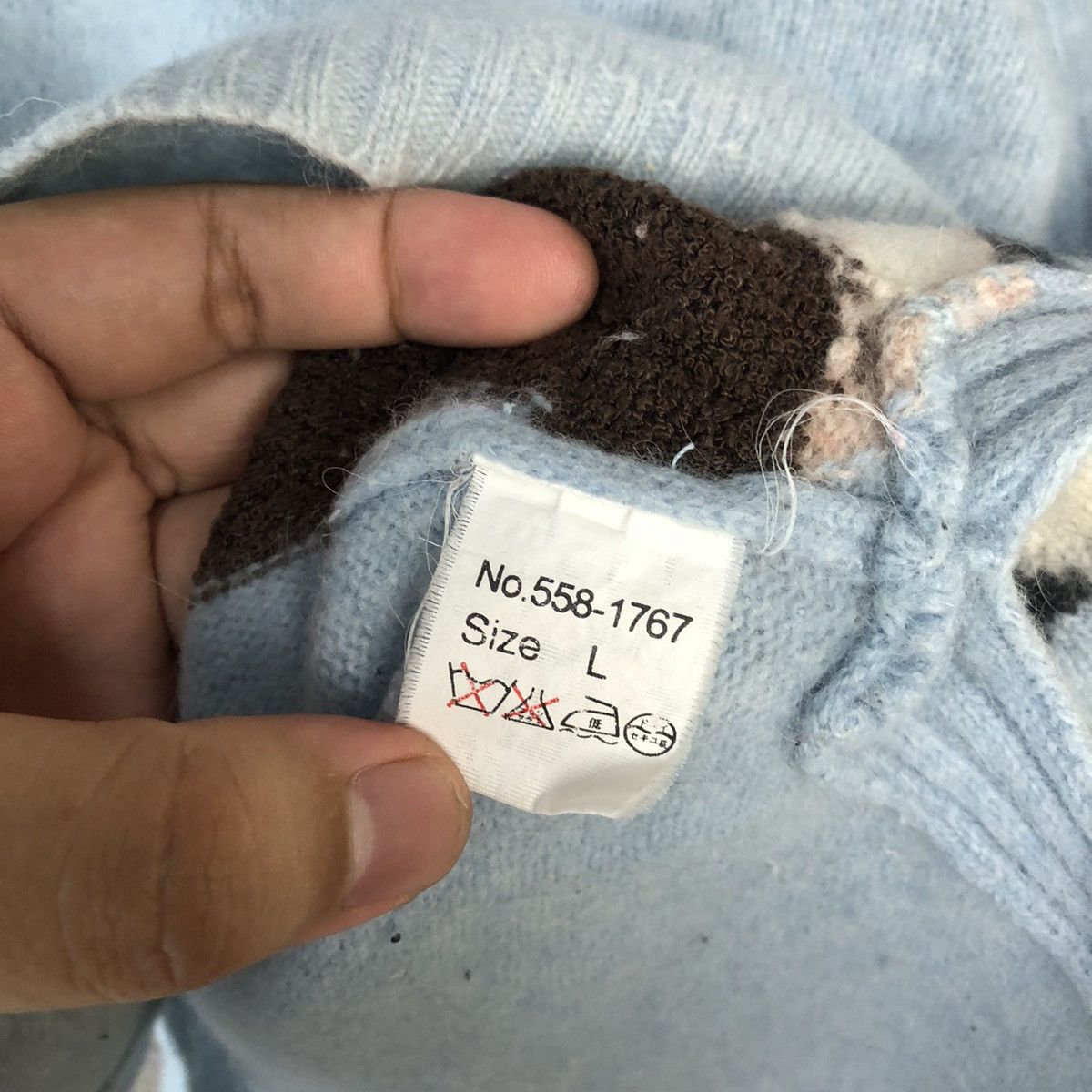 Homespun Knitwear × Japanese Brand Cadornafiore puppy dog Blue vintage Knitwear #A1064 Size XS / US 0-2 / IT 36-38 - 13 Thumbnail