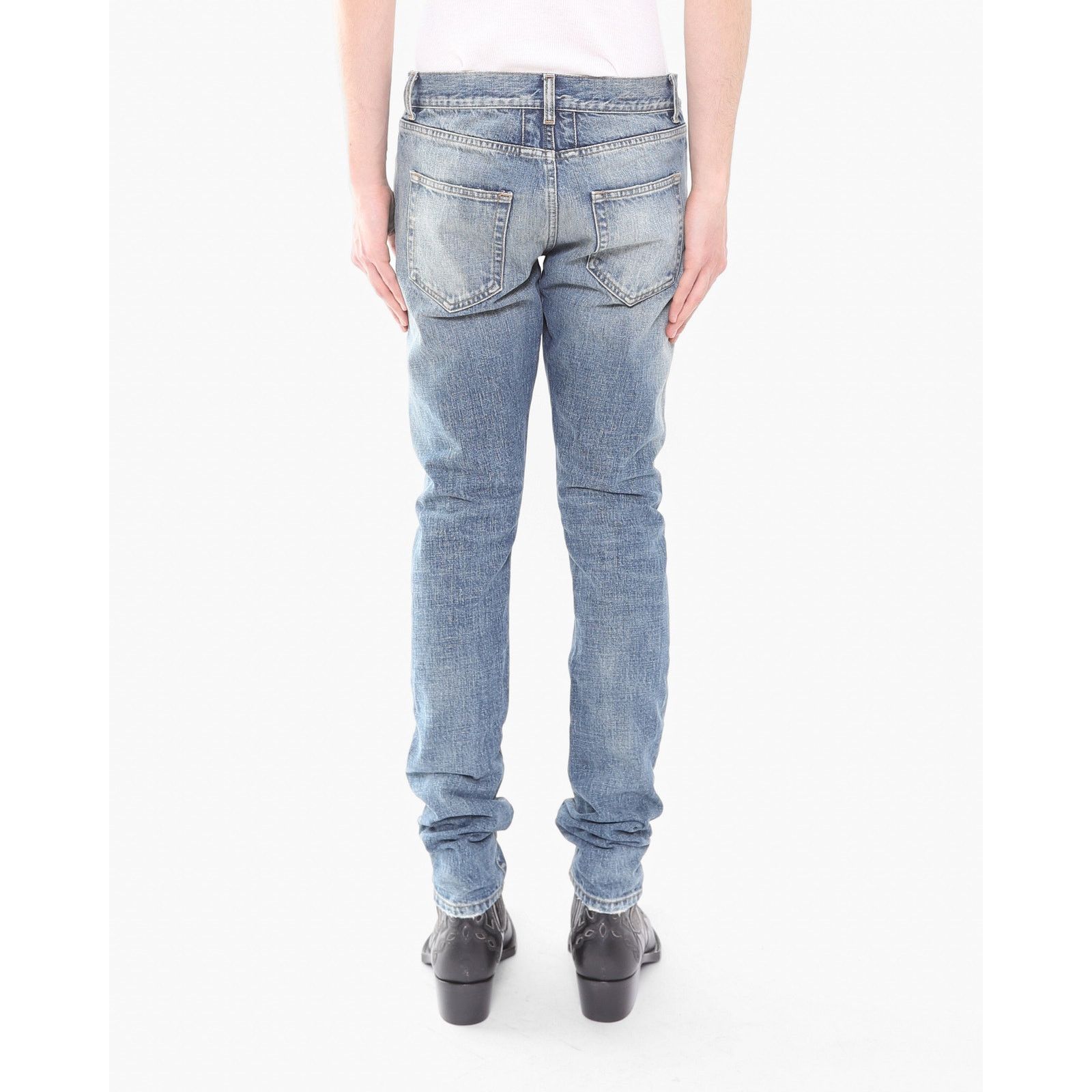 Saint Laurent Paris SS16 Knee Slit Jeans in Washed Denim Size US 30 / EU 46 - 3 Thumbnail